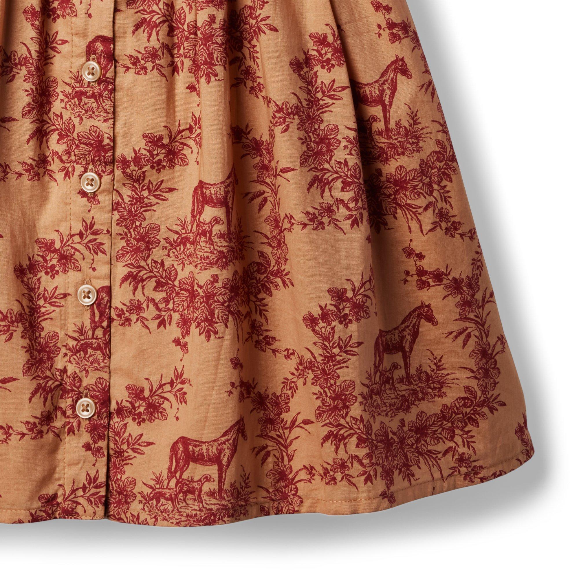 Floral Equestrian Ruffle Collar Dress  image number 3