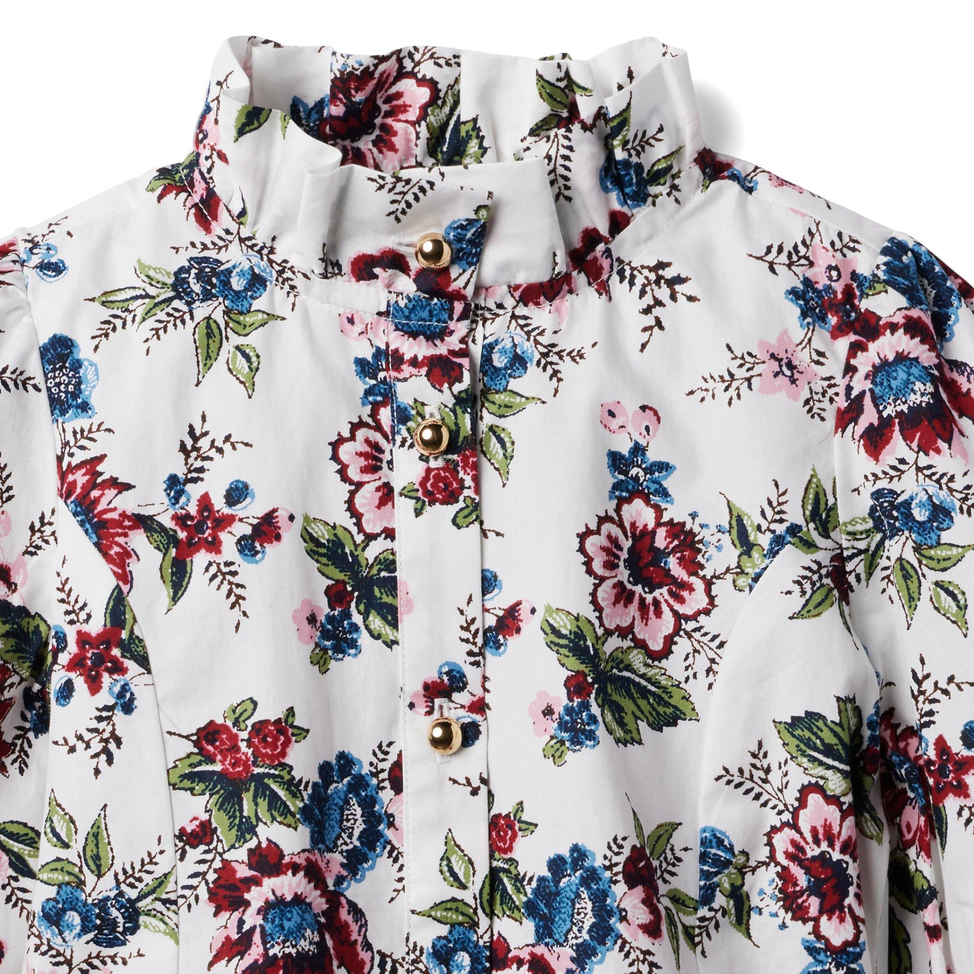 Floral Ruffle Collar Top image number 4