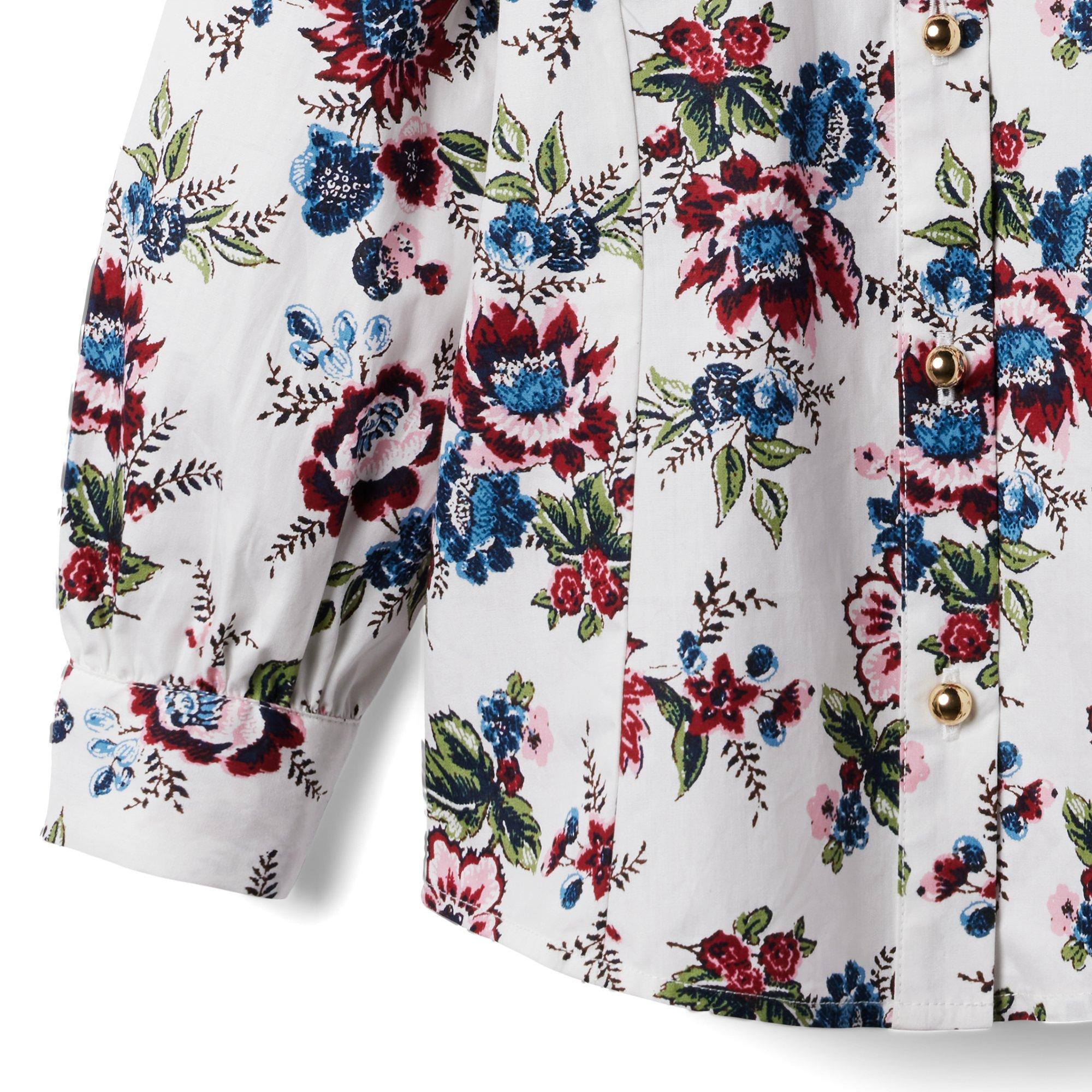 Floral Ruffle Collar Top image number 5