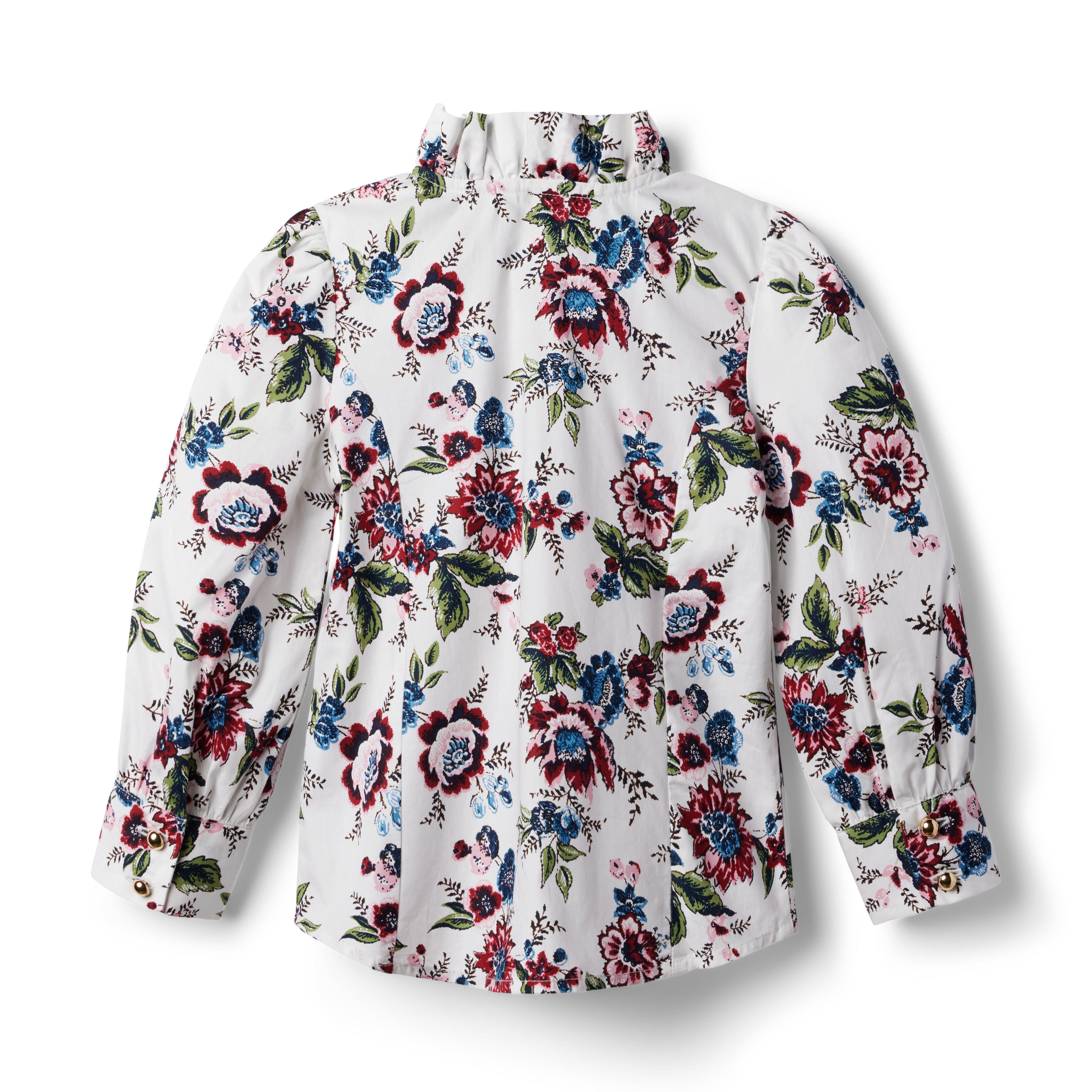 Floral Ruffle Collar Top image number 2