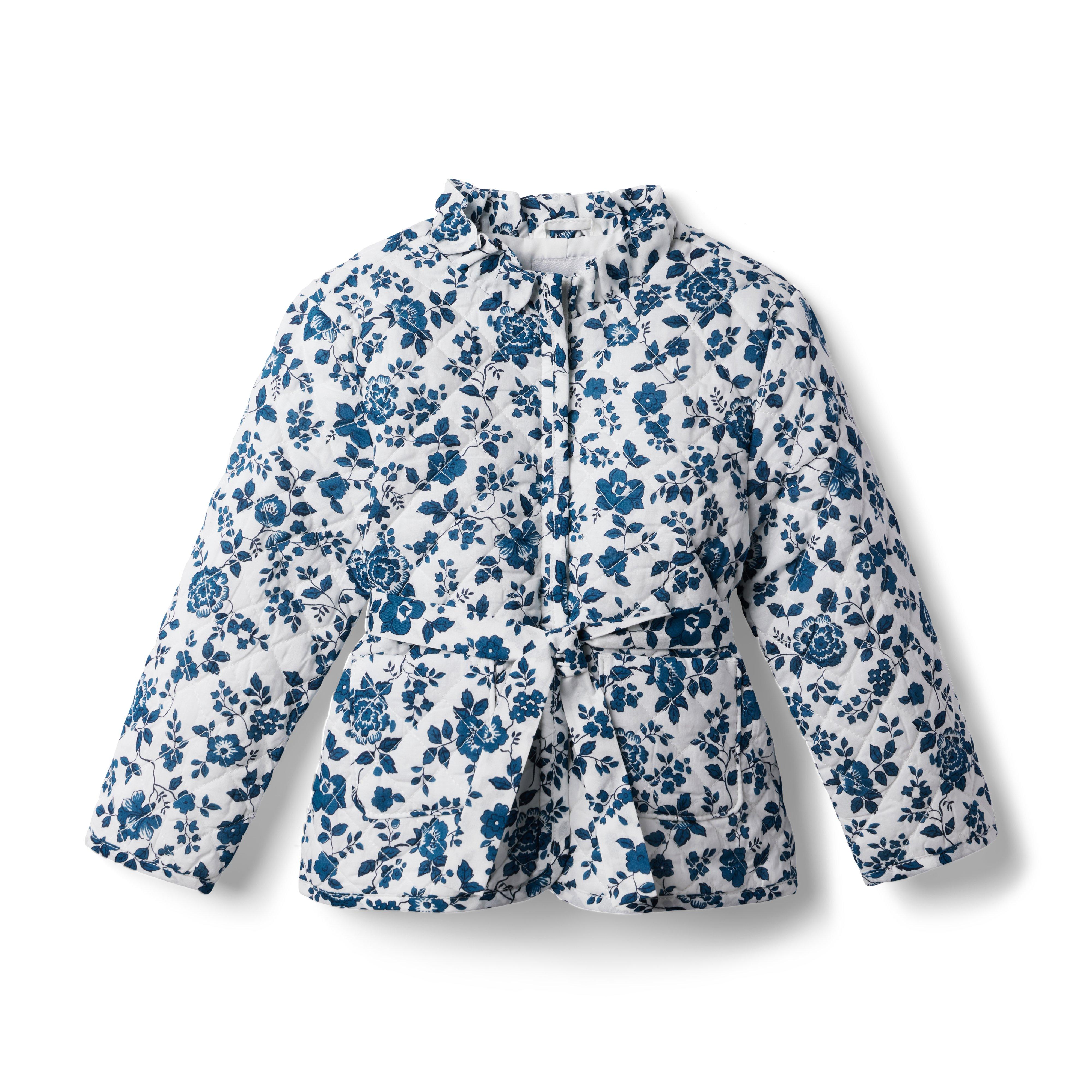 QUILTED FLORAL JACKET - White