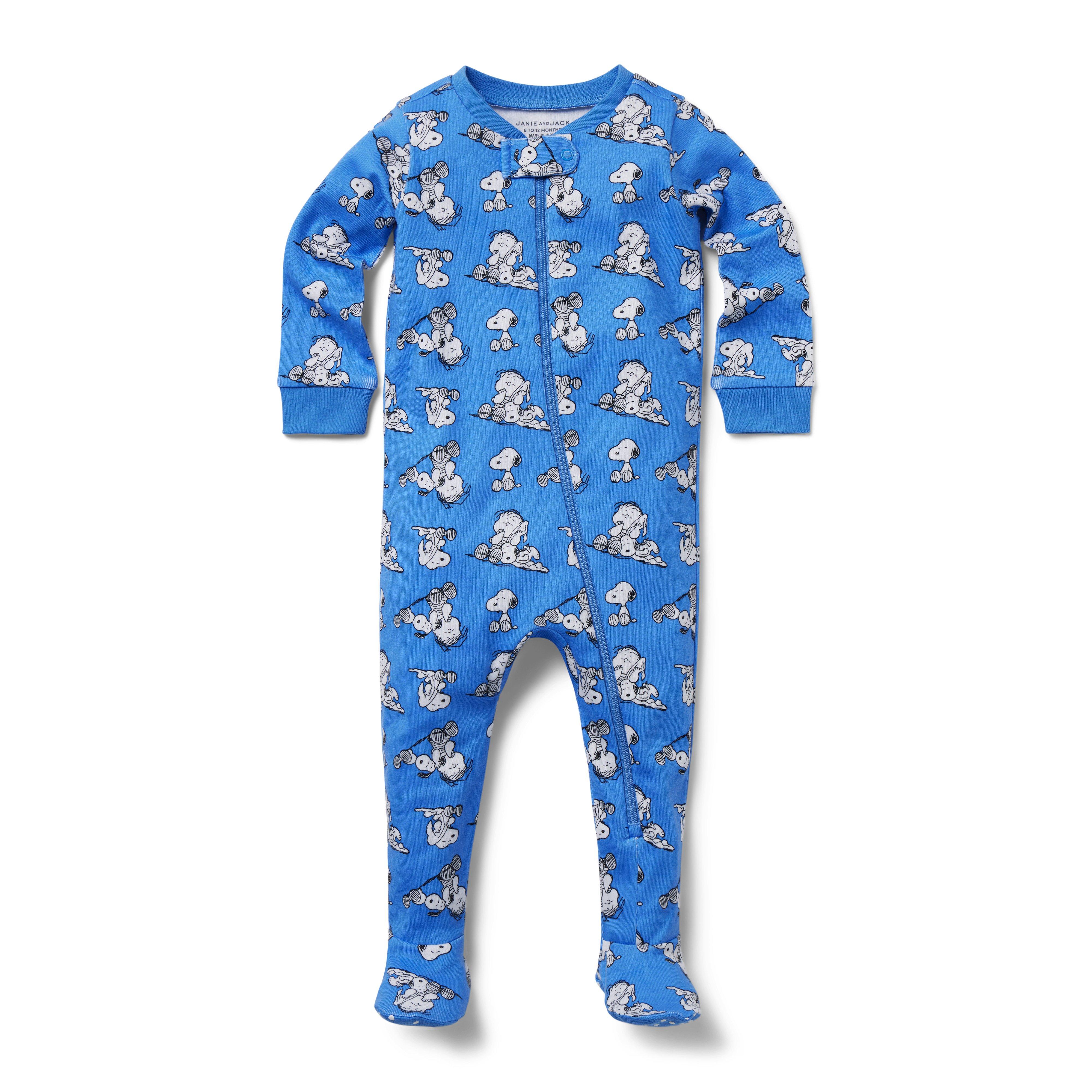 Baby Good Night Footed Pajama in PEANUTS Snoopy and Linus image number 0
