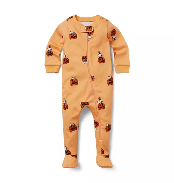 Baby Good Night Footed Zip Pajamas in PEANUTS™ Snoopy Pumpkin