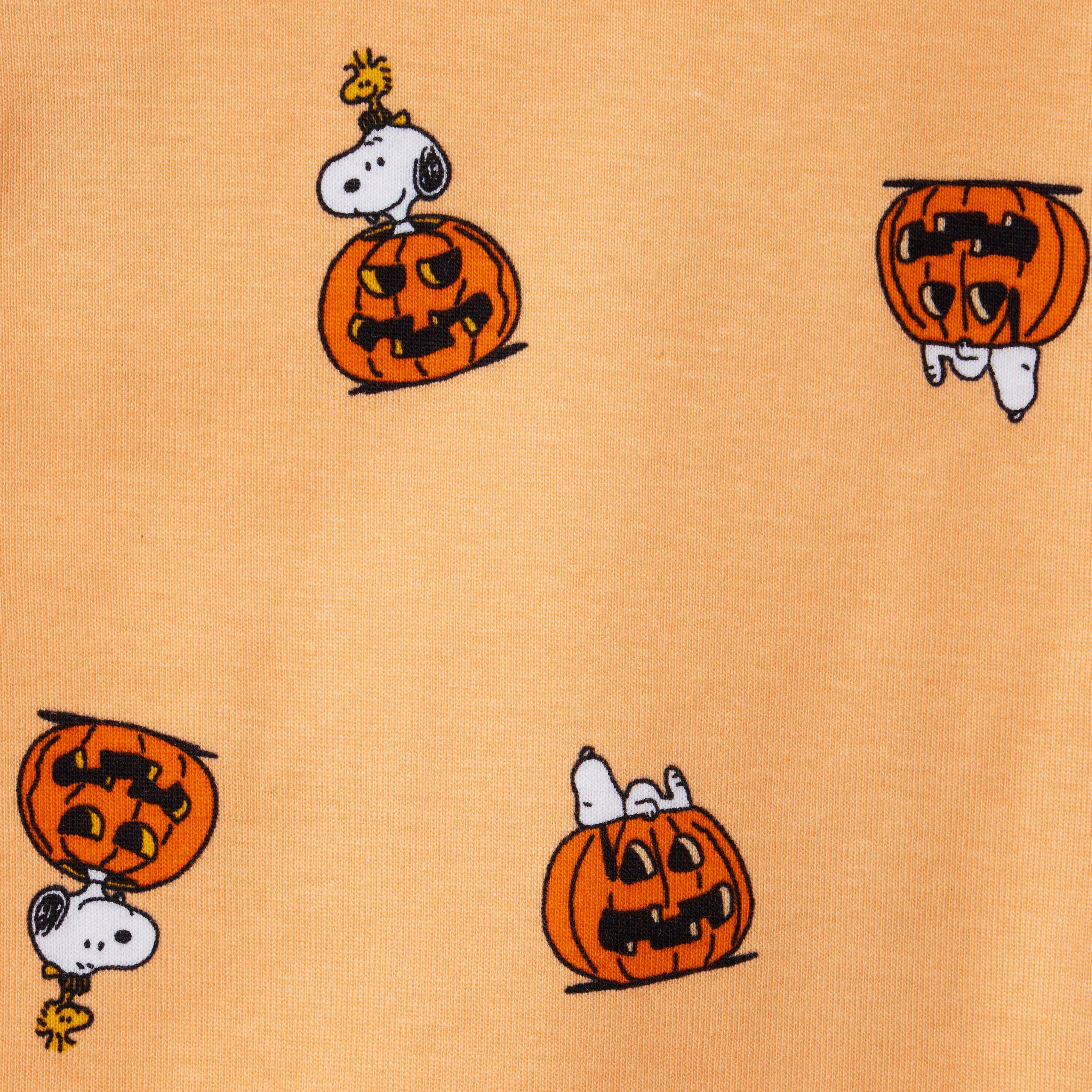 Baby Good Night Footed Zip Pajamas in PEANUTS™ Snoopy Pumpkin image number 1