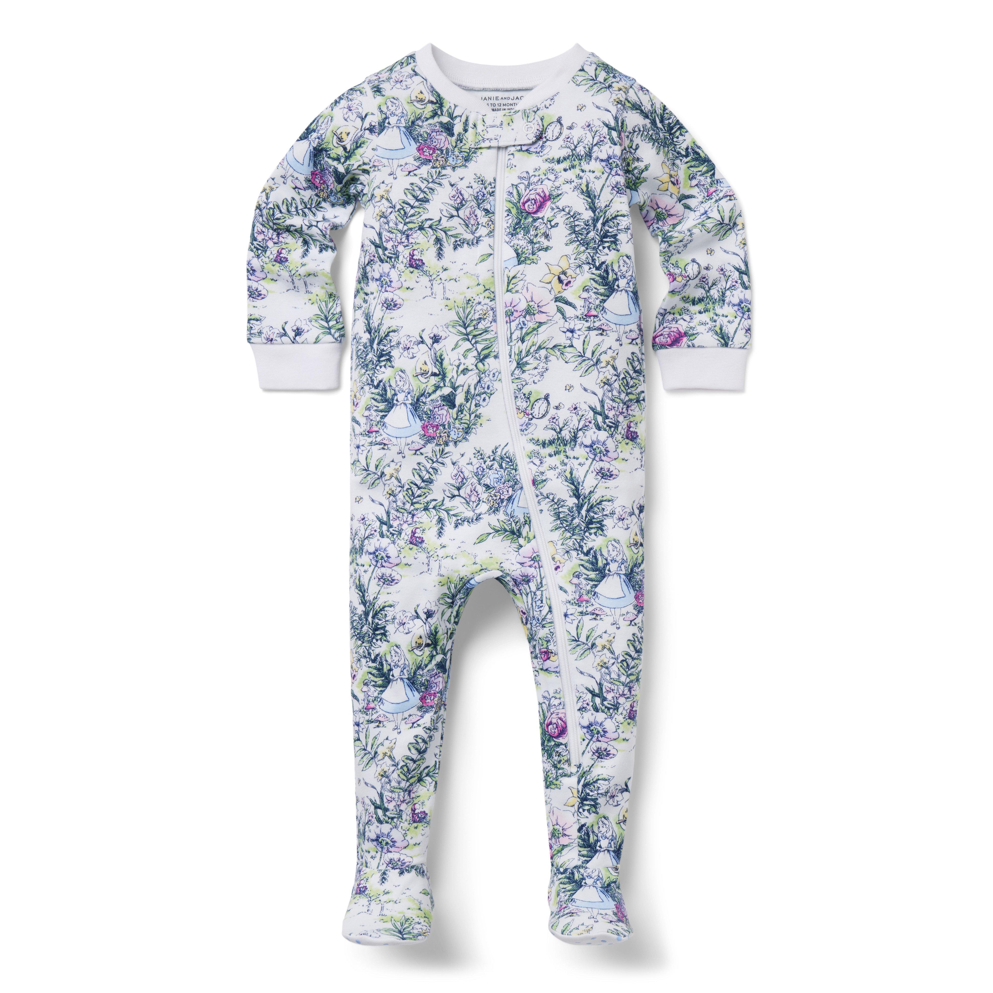 Baby Good Night Footed Pajama in Disney Alice in Wonderland Floral