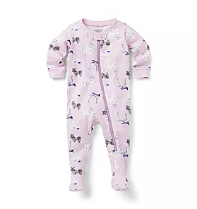 Baby Good Night Footed Pajama In Cozy Dog