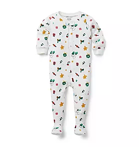 Baby Good Night Footed Pajama In Christmas Twinkle  