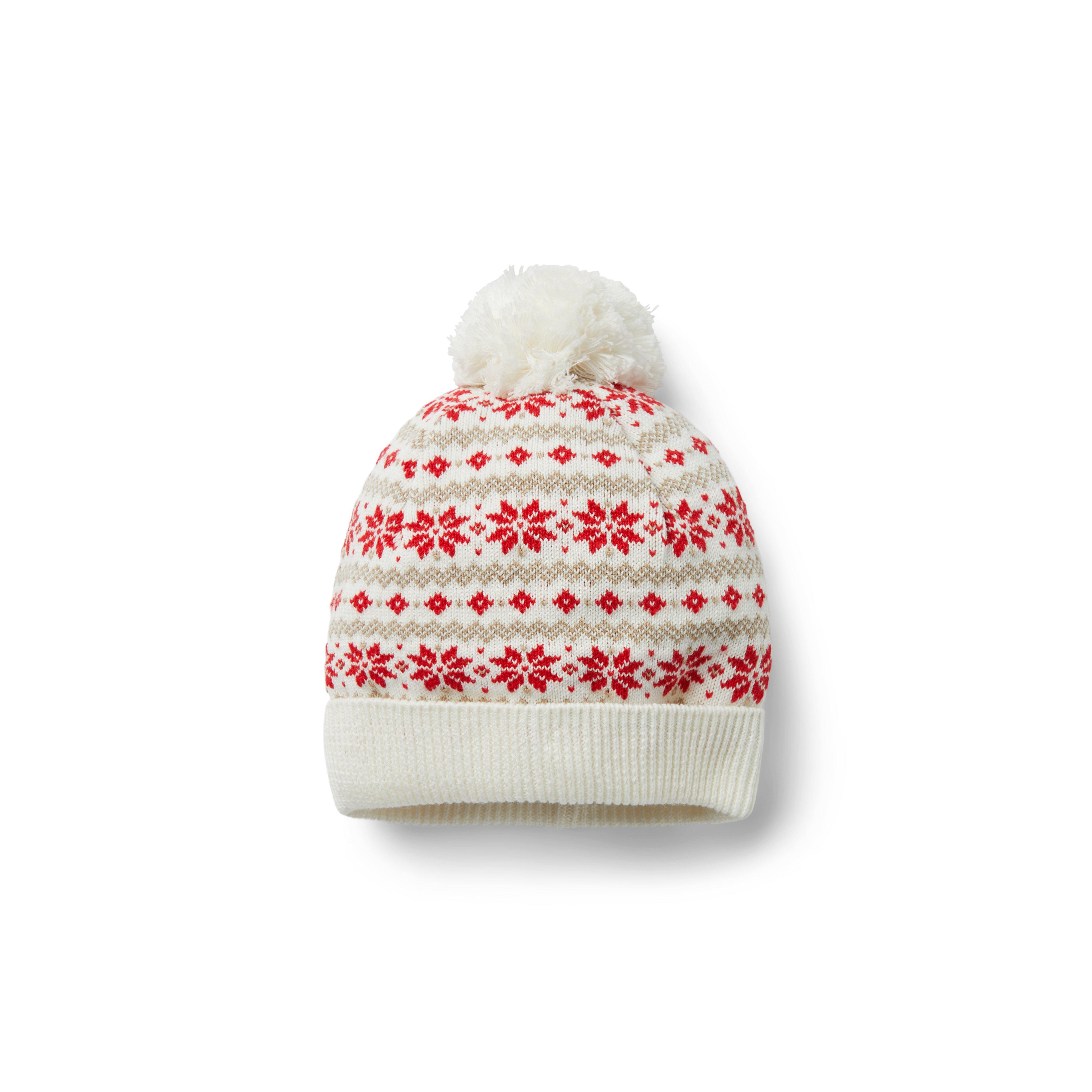 Baby Fair Isle Snowflake Pom Beanie image number 0