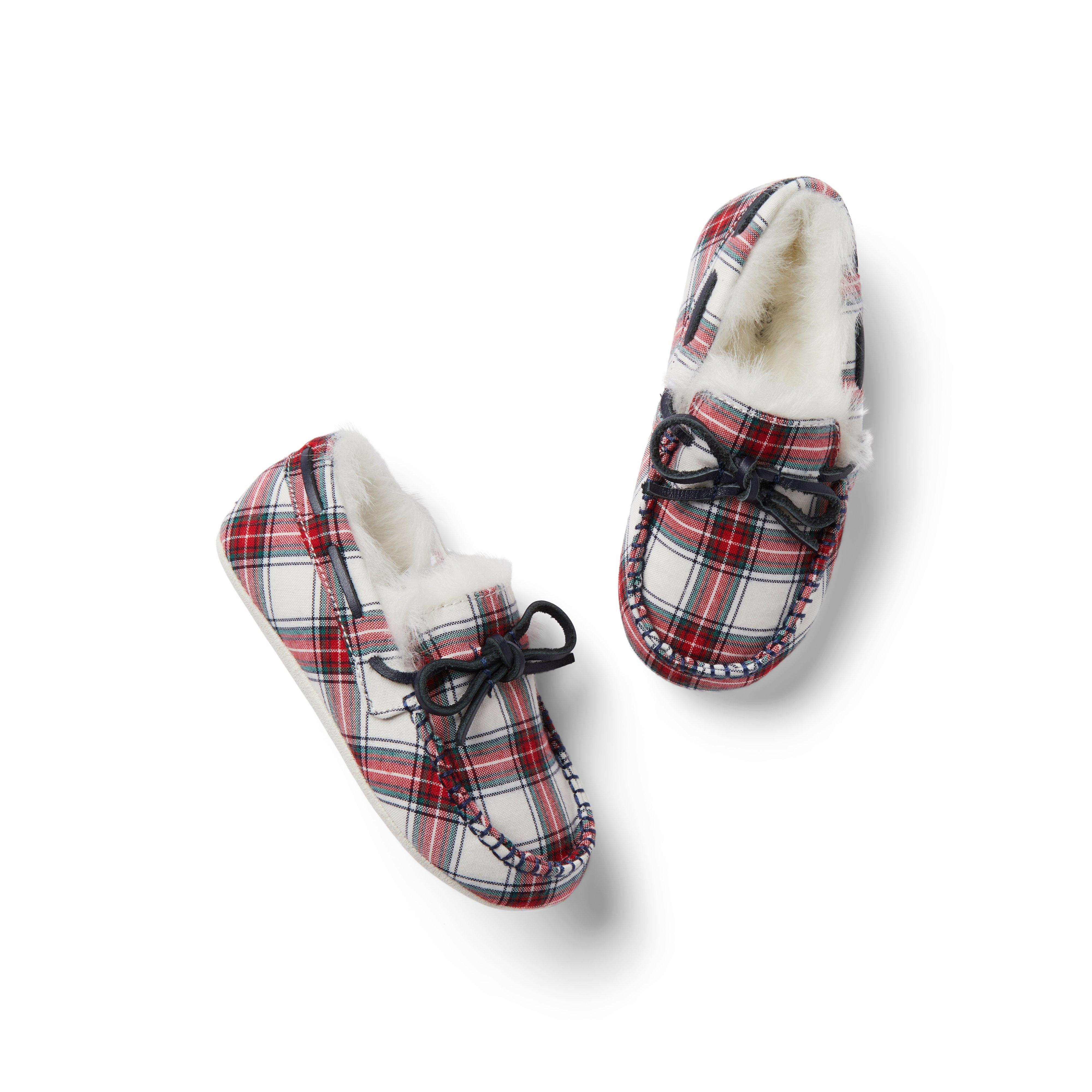 Plaid Faux Fur Slipper