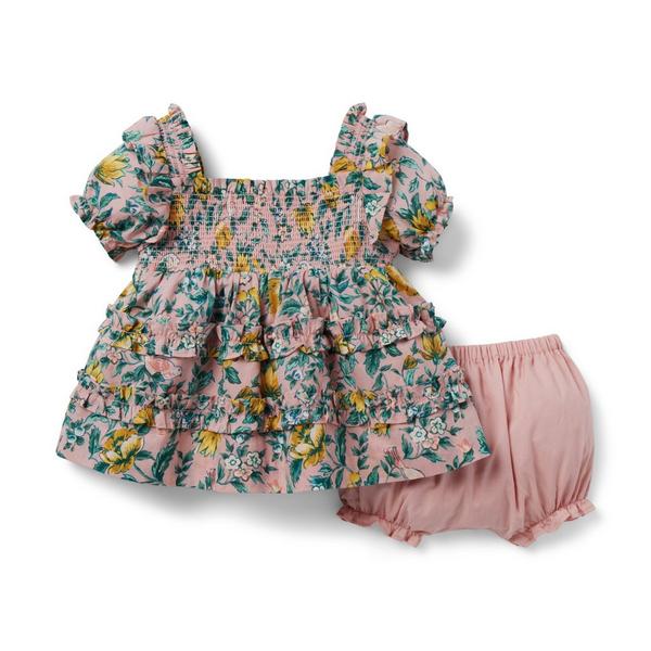 Janie and Jack Baby Floral Smocked Matching Set