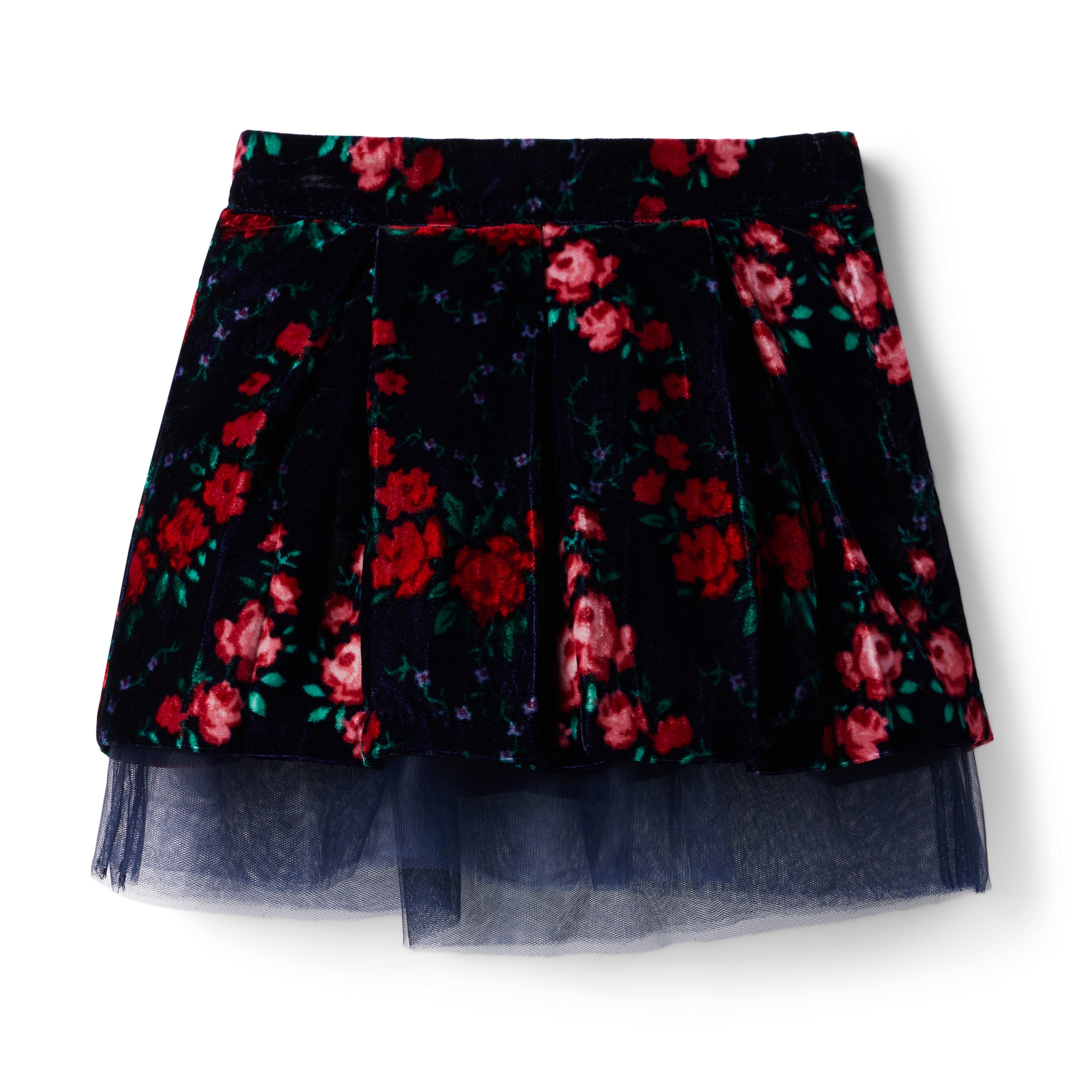 Rose Velvet Tulle Skirt