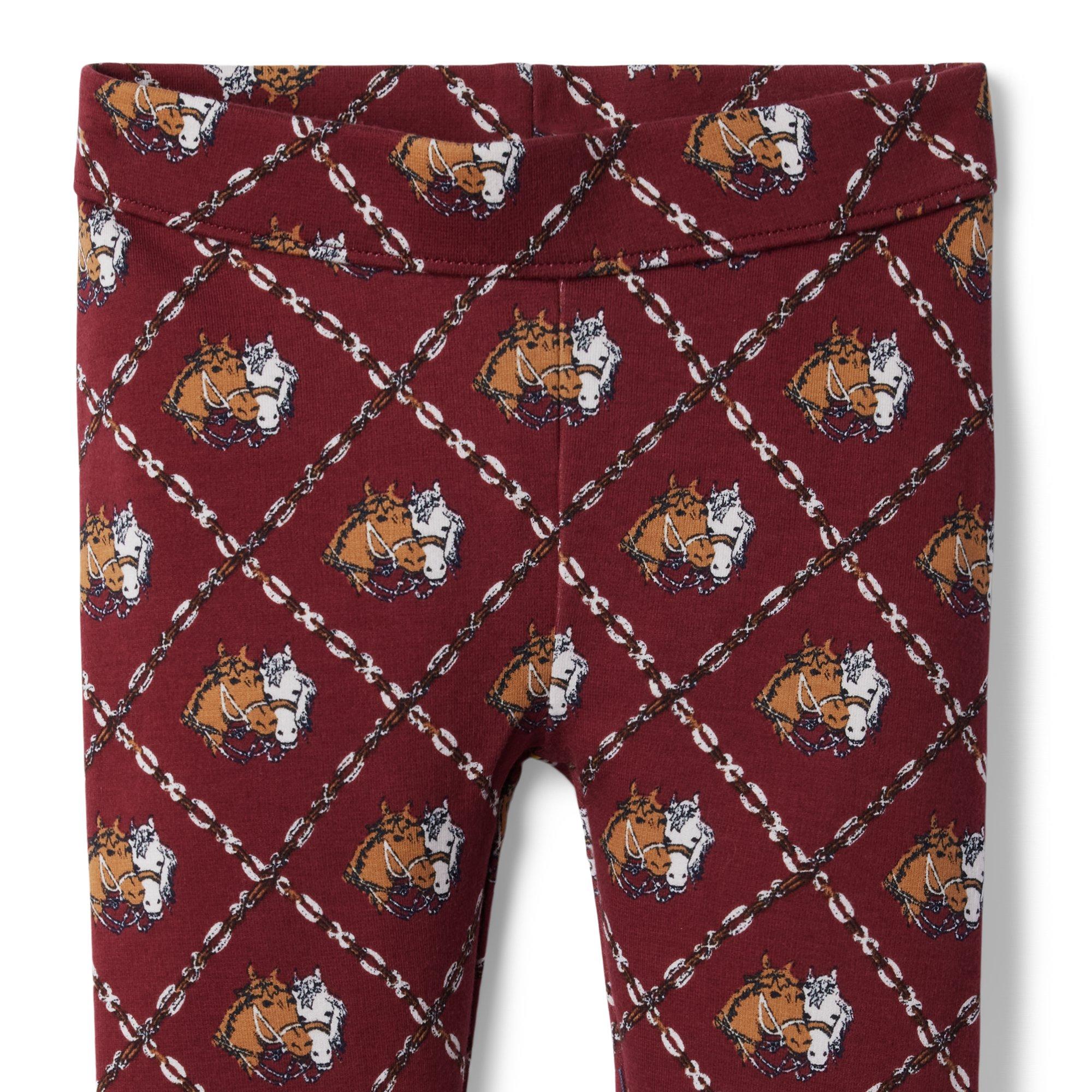 Girl Deep Ruby Horse Print Horse Ponte Pant by Janie and Jack