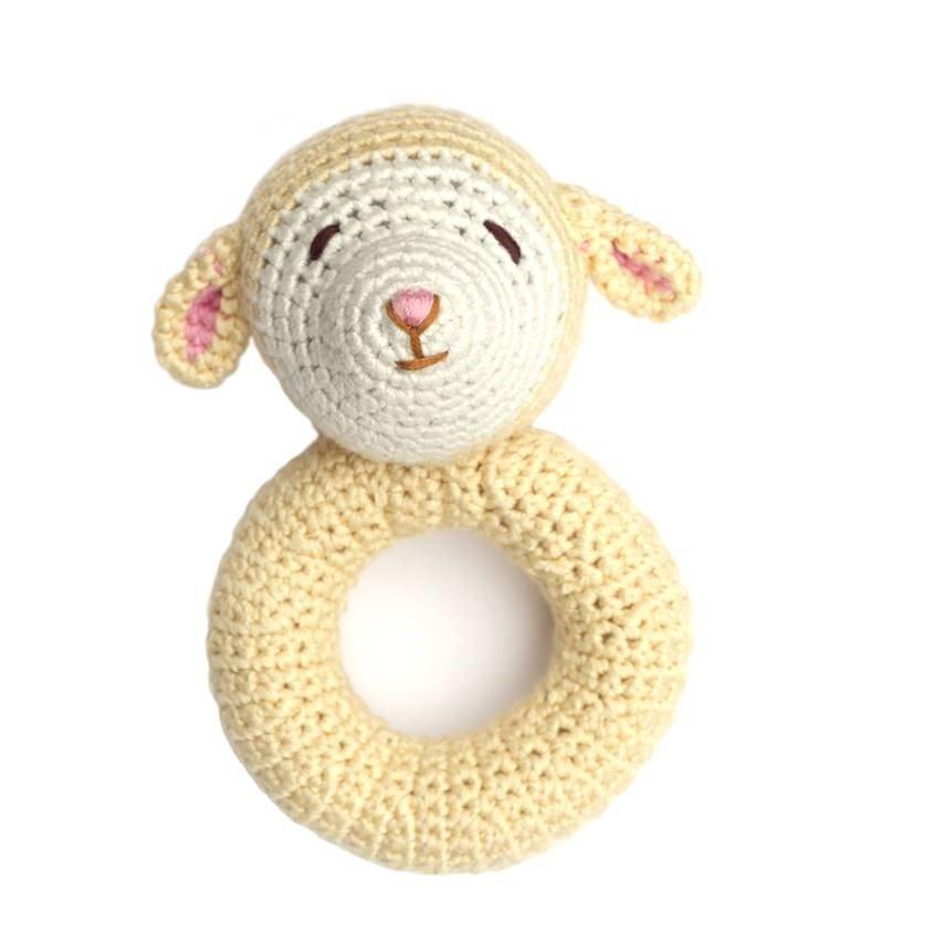 Cheengoo Lamb Ring Crocheted Rattle image number 0