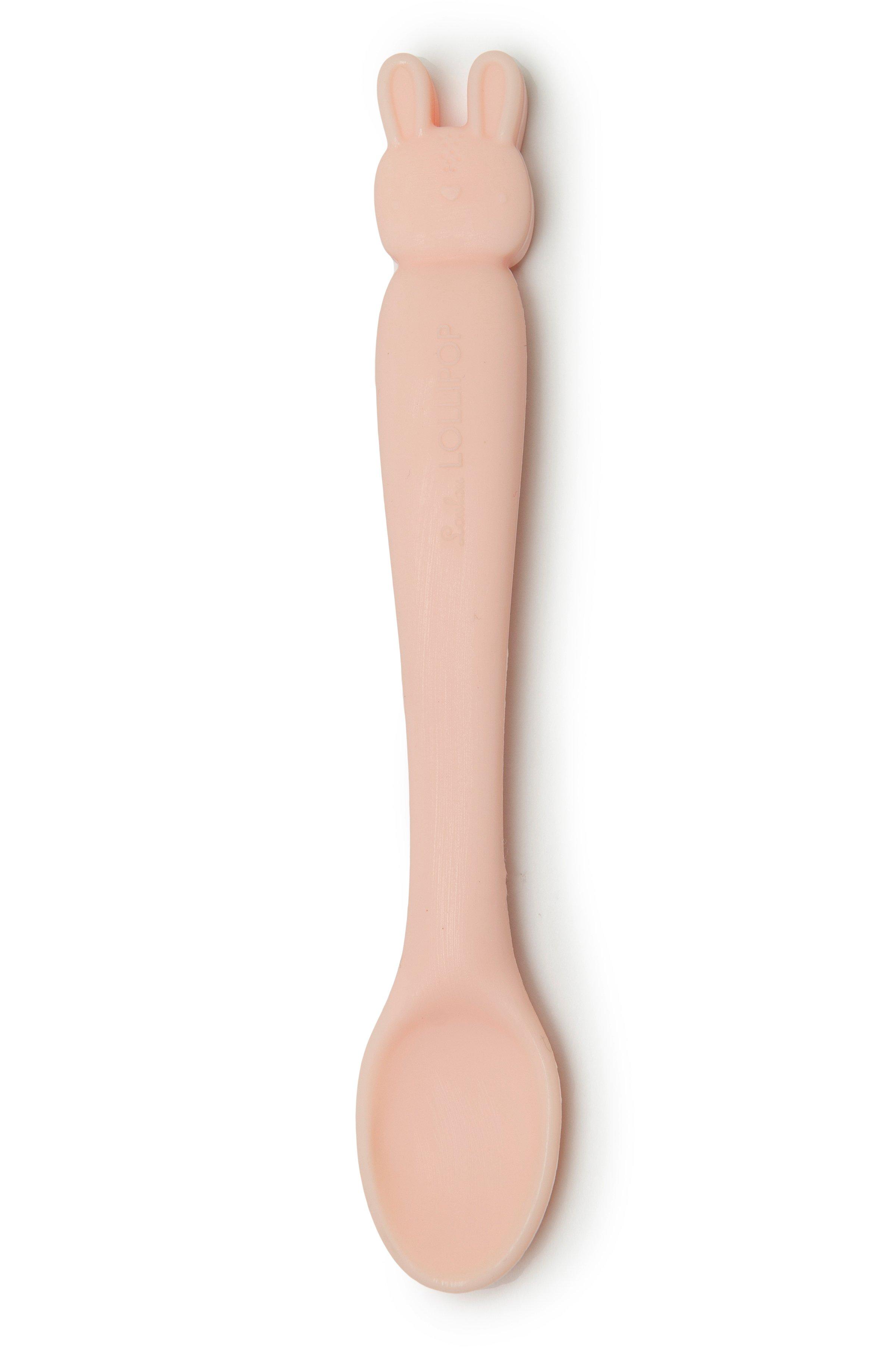 Loulou Lollipop Pink Bunny Feeding Spoon image number 0