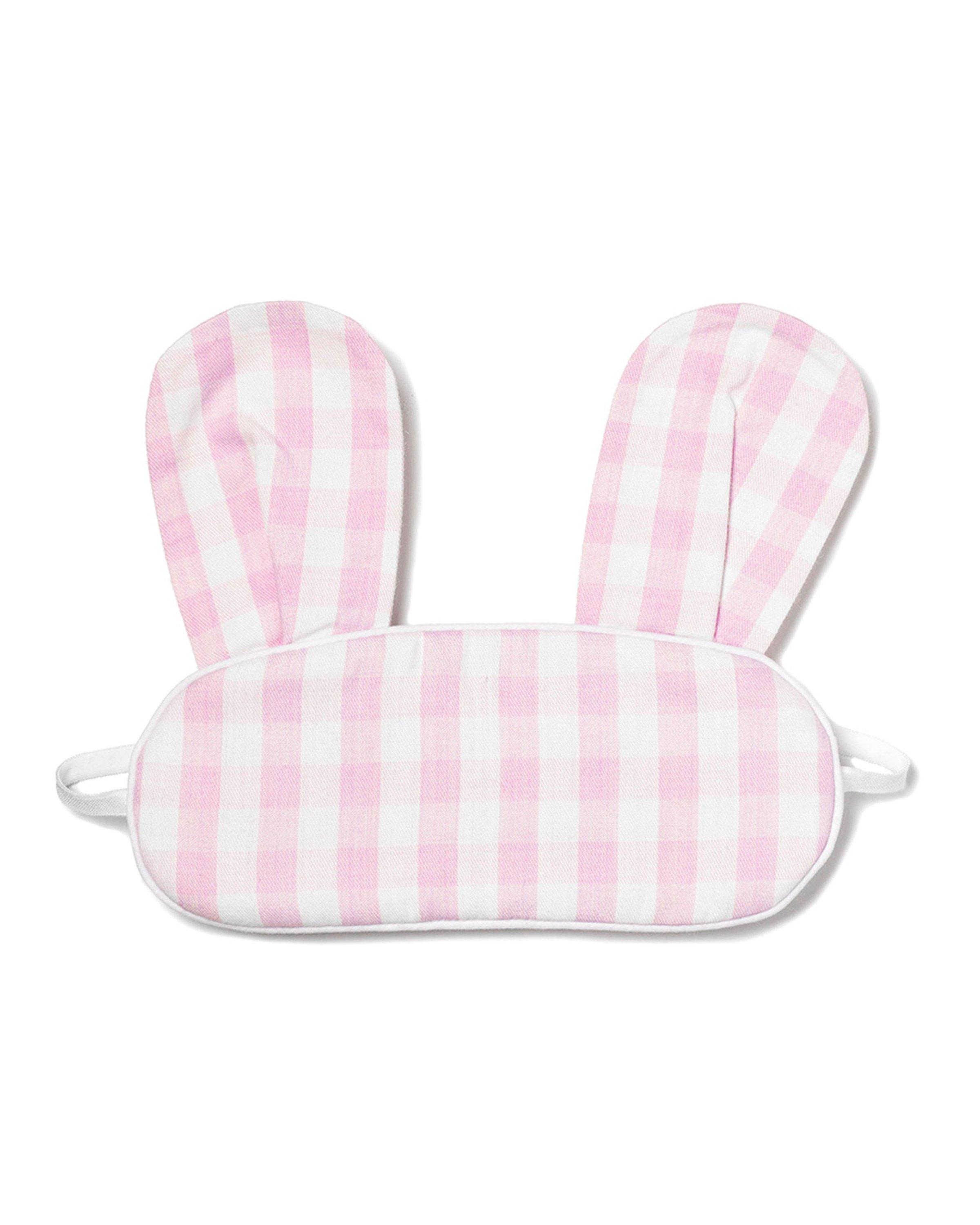 Petite Plume Pink Gingham Bunny Sleep Mask