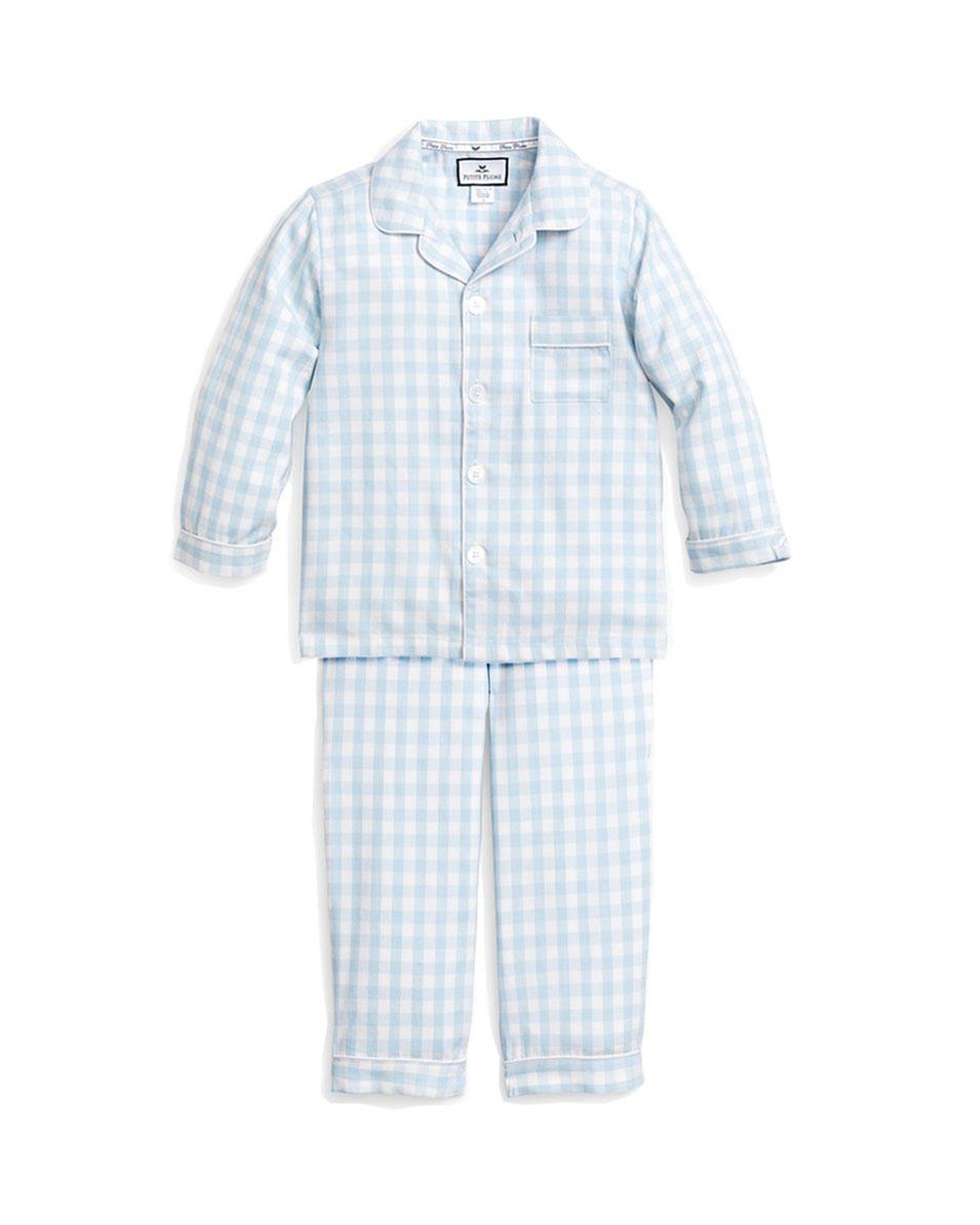 Boy Baby Blue Petite Plume Gingham Pajama Set by Janie and Jack