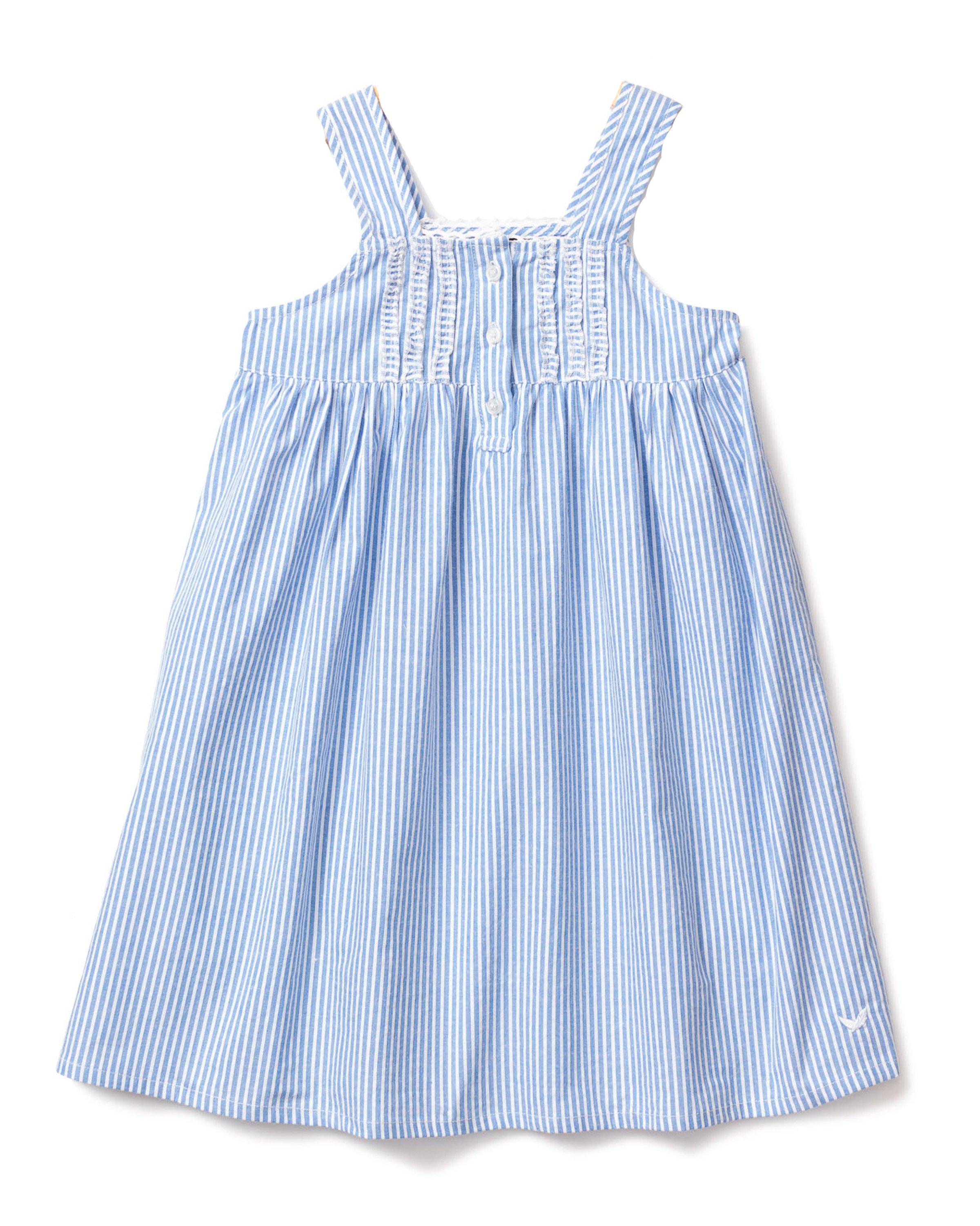 Petite Plume French Blue Seersucker Charlotte Nightgown  image number 0