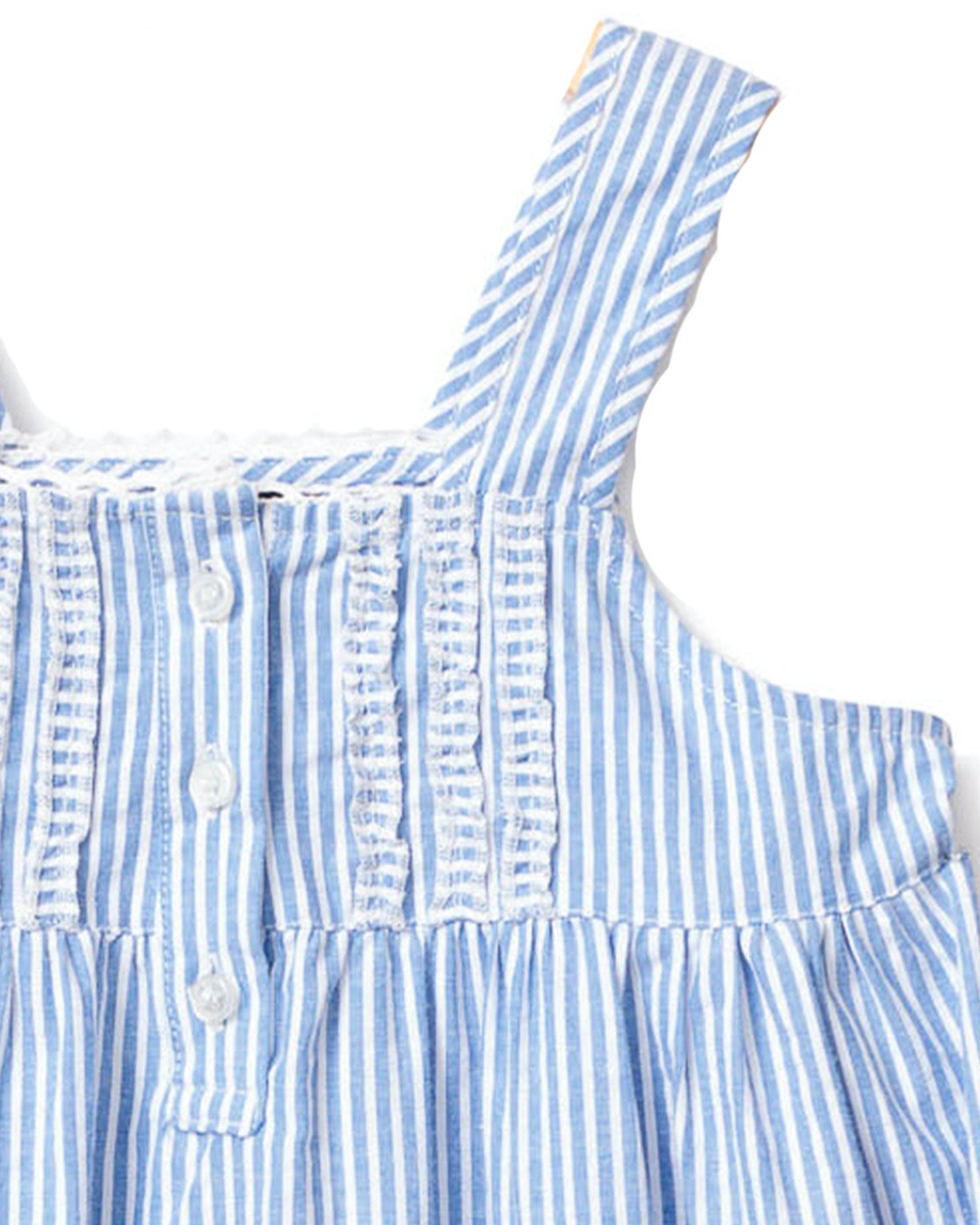 Petite Plume French Blue Seersucker Charlotte Nightgown  image number 1