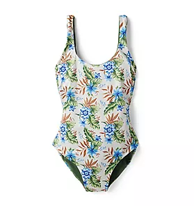 Dawne Florine Women's Reversible Tropical Floral Swimsuit