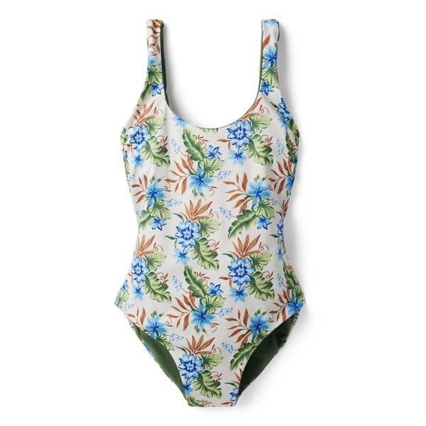 Janie and Jack Dawne Florine Womens Reversible Tropical Floral Swimsuit