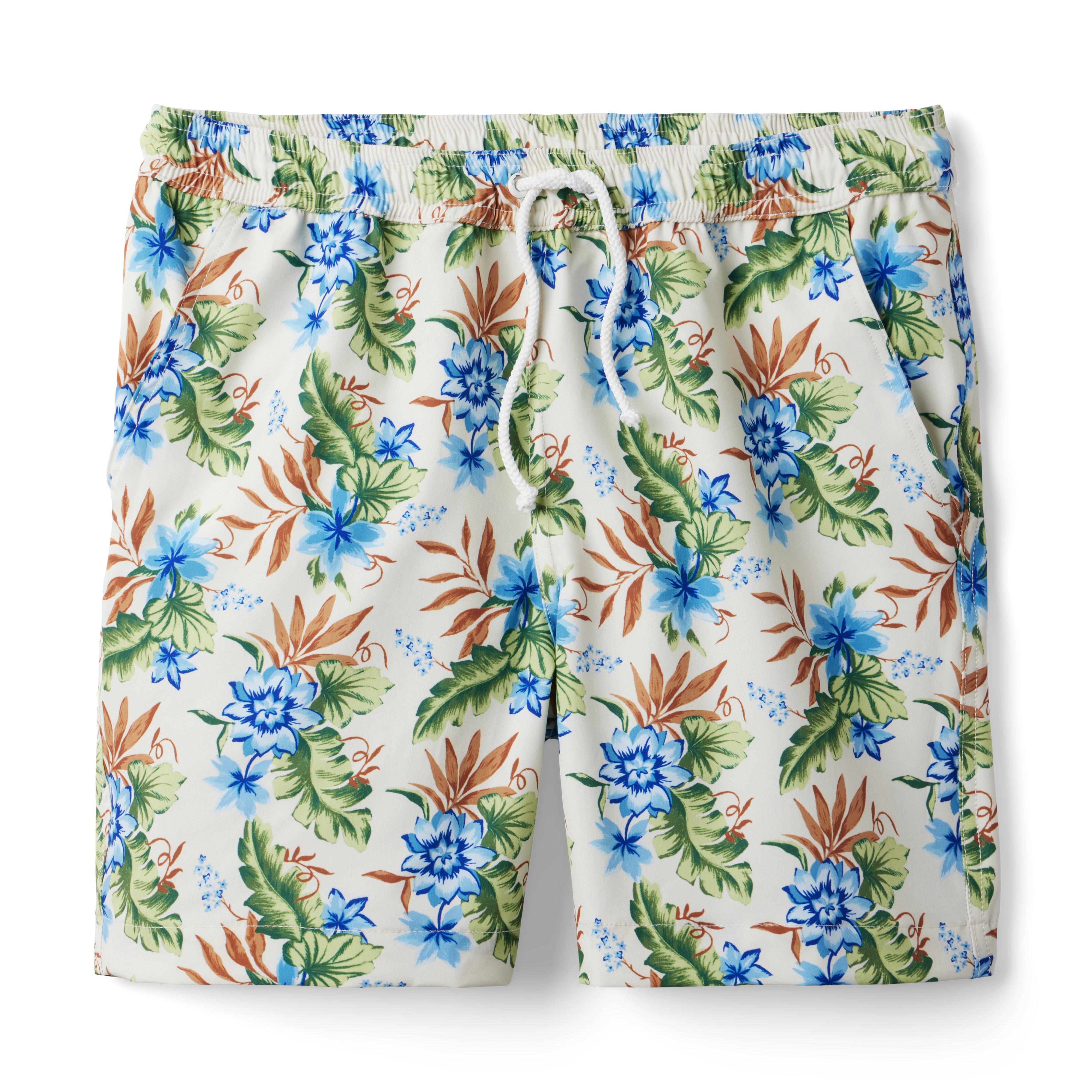 Dawne Florine Men's Tropical Floral Swim Trunk image number 0