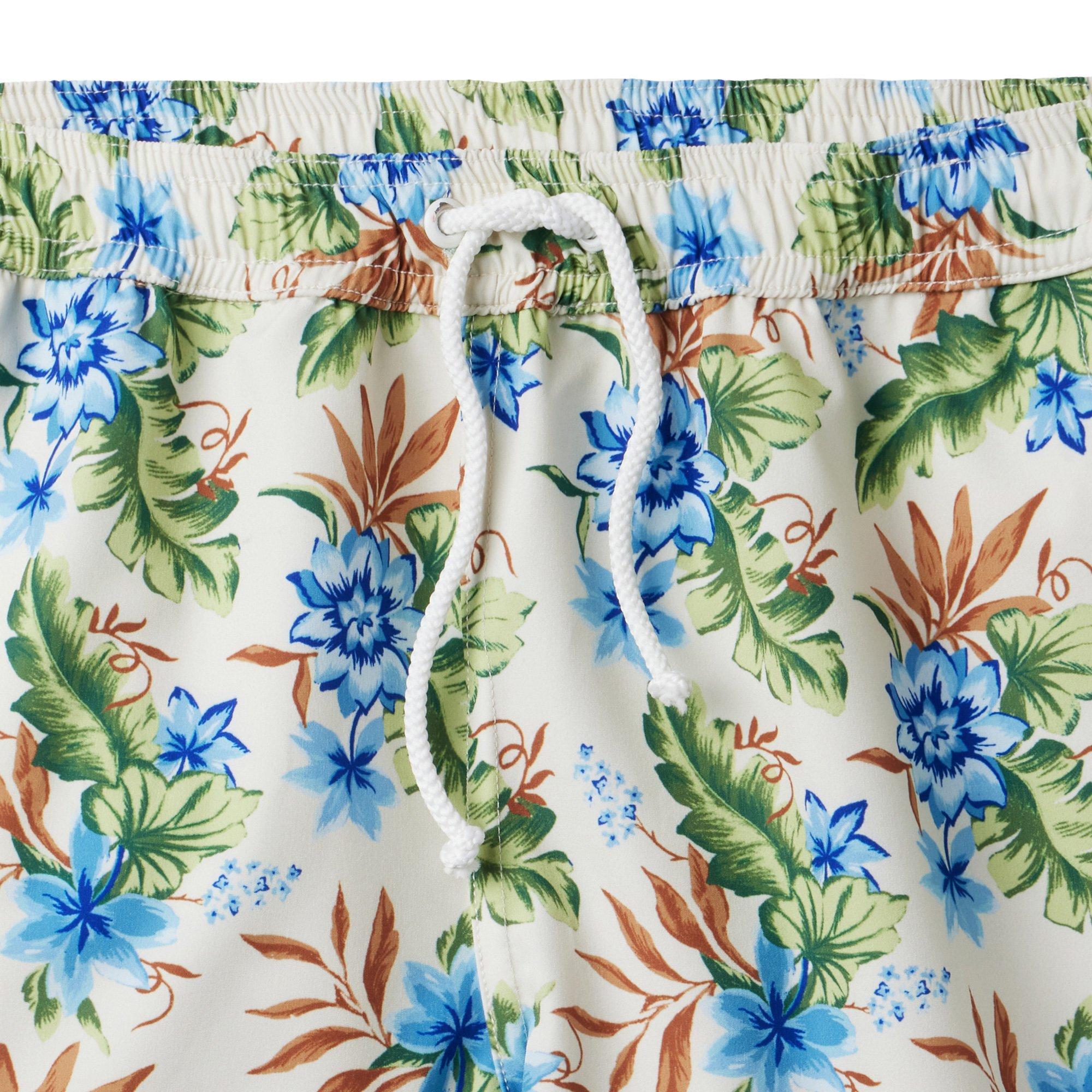 Dawne Florine Men's Tropical Floral Swim Trunk image number 3