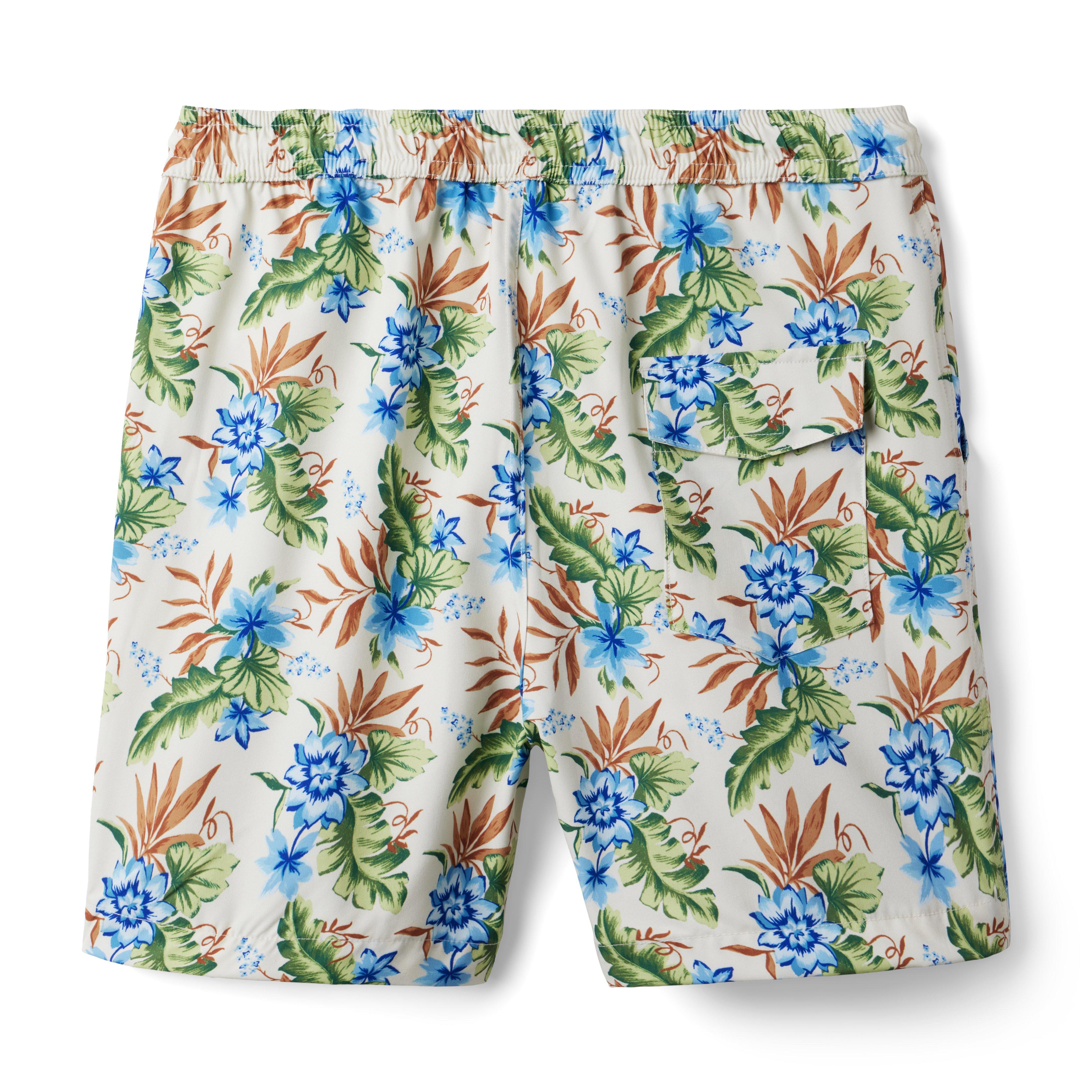 Dawne Florine Men's Tropical Floral Swim Trunk image number 1