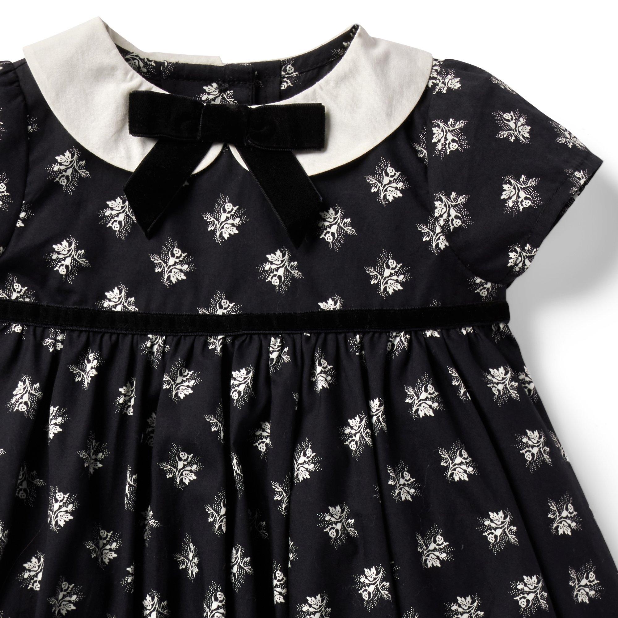 Baby Floral Bow Collar Poplin Dress image number 4