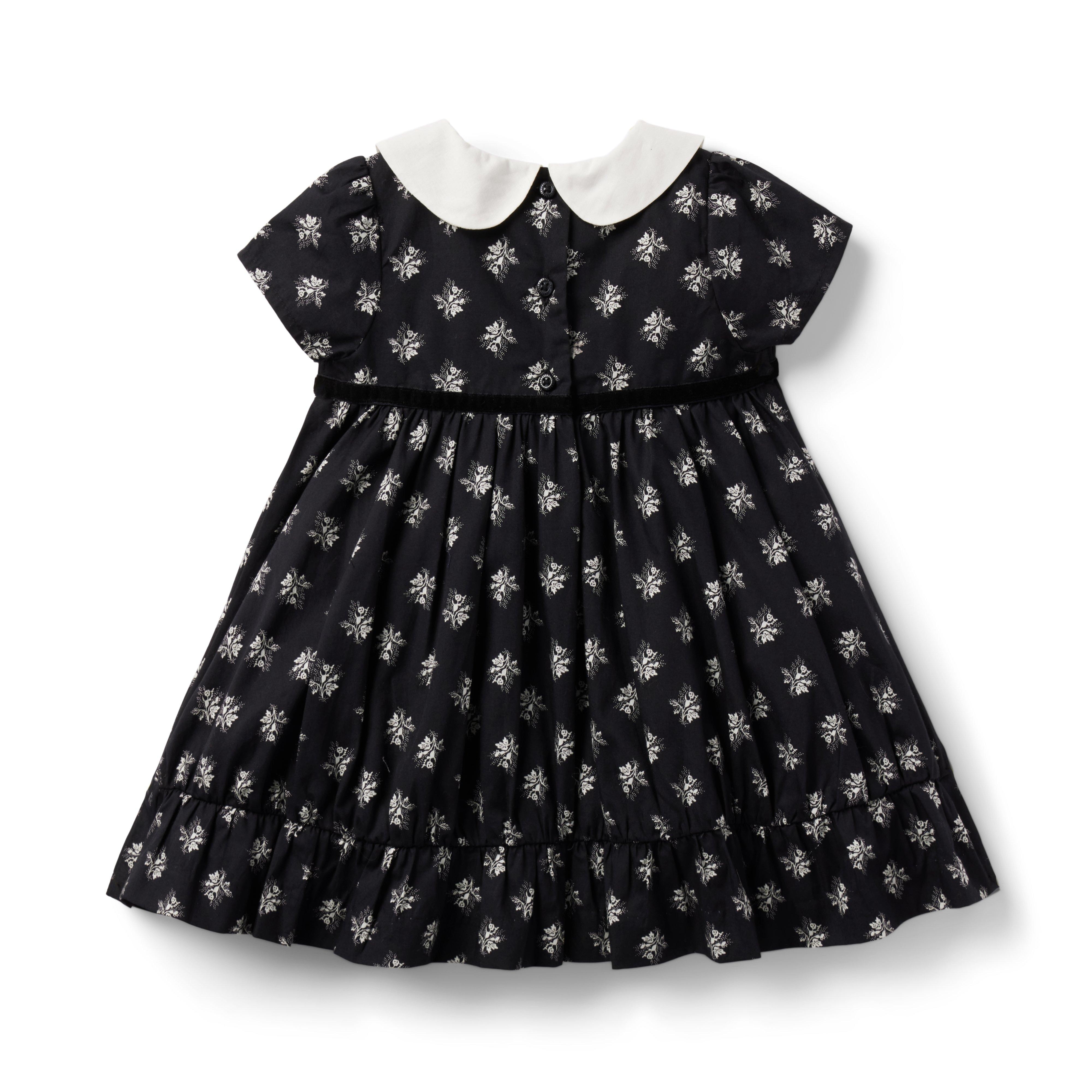 Baby Floral Bow Collar Poplin Dress image number 1