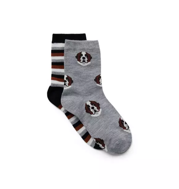 Striped and Dog Sock 2-Pack