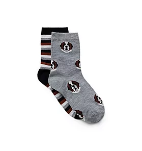Striped and Dog Sock 2-Pack