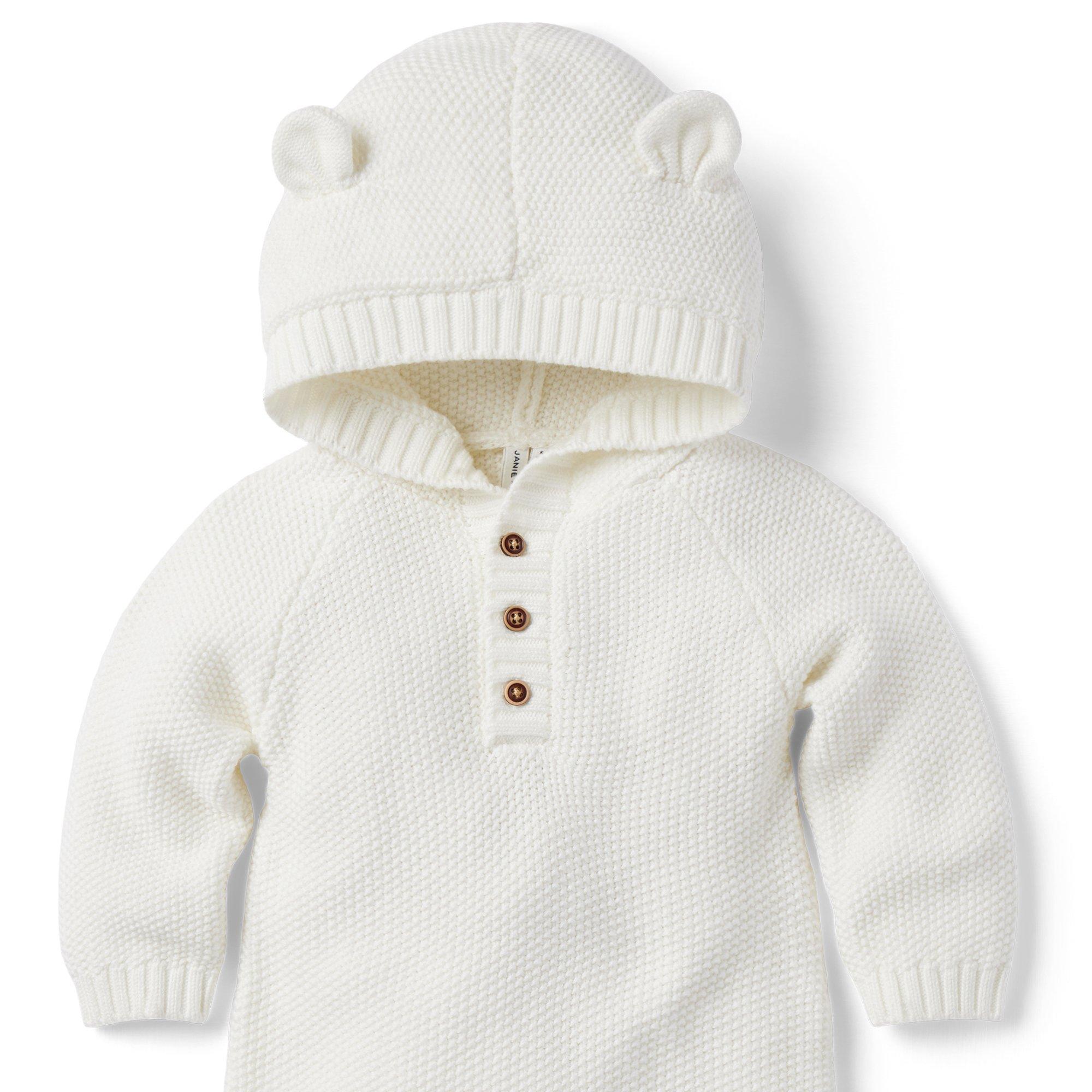 Baby Bear Ear Hooded Sweater One-Piece image number 3