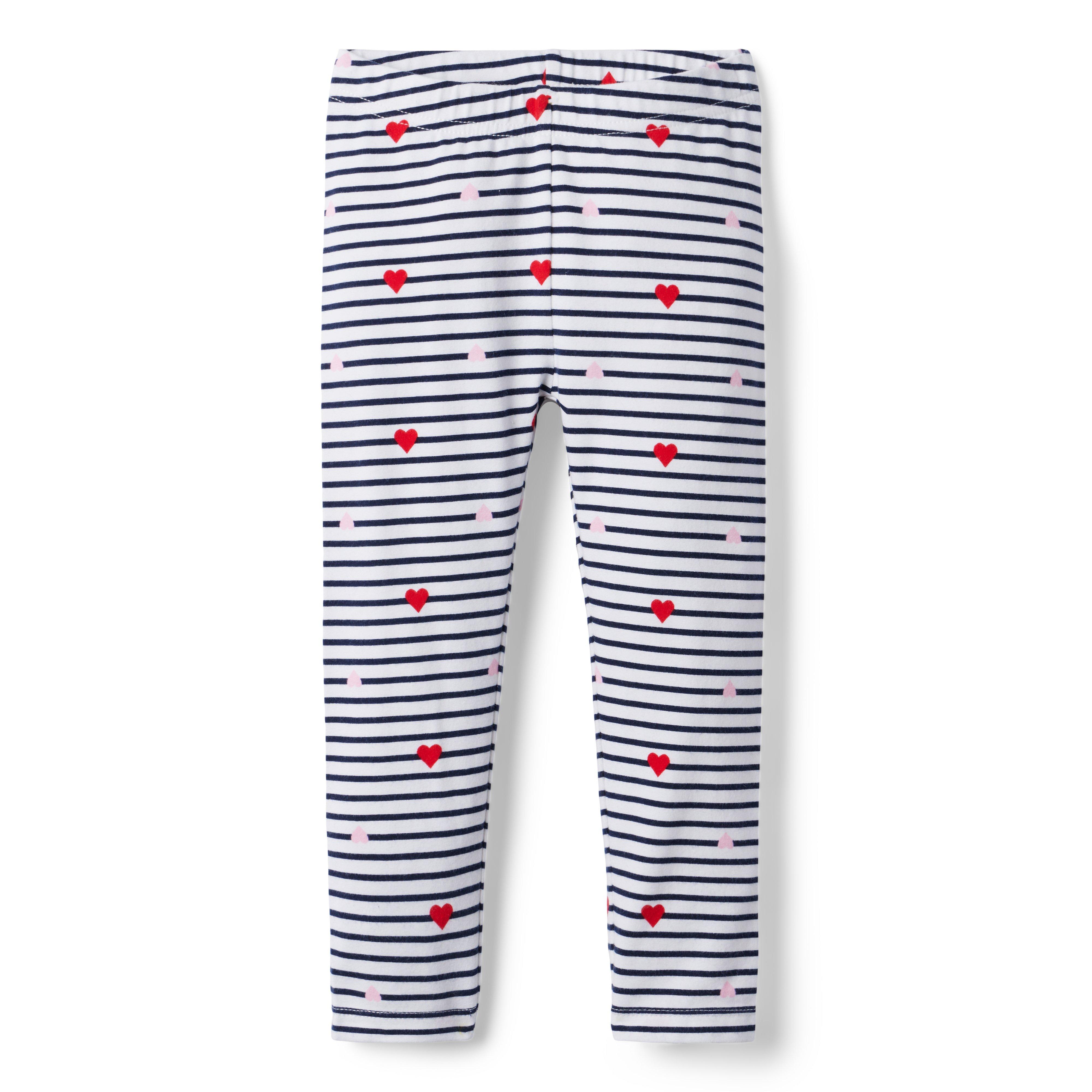 Striped Heart Print Legging image number 0