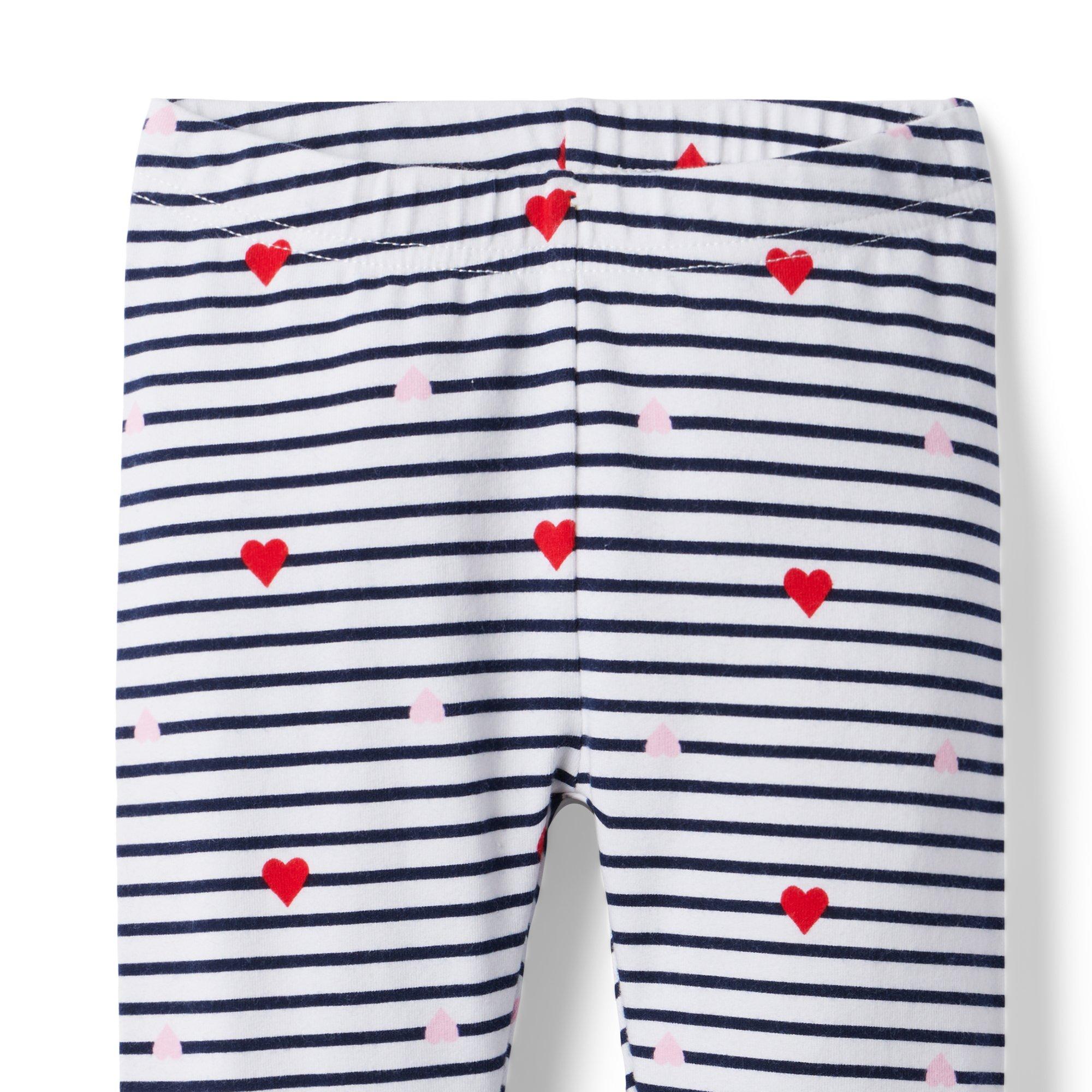 Striped Heart Print Legging image number 2
