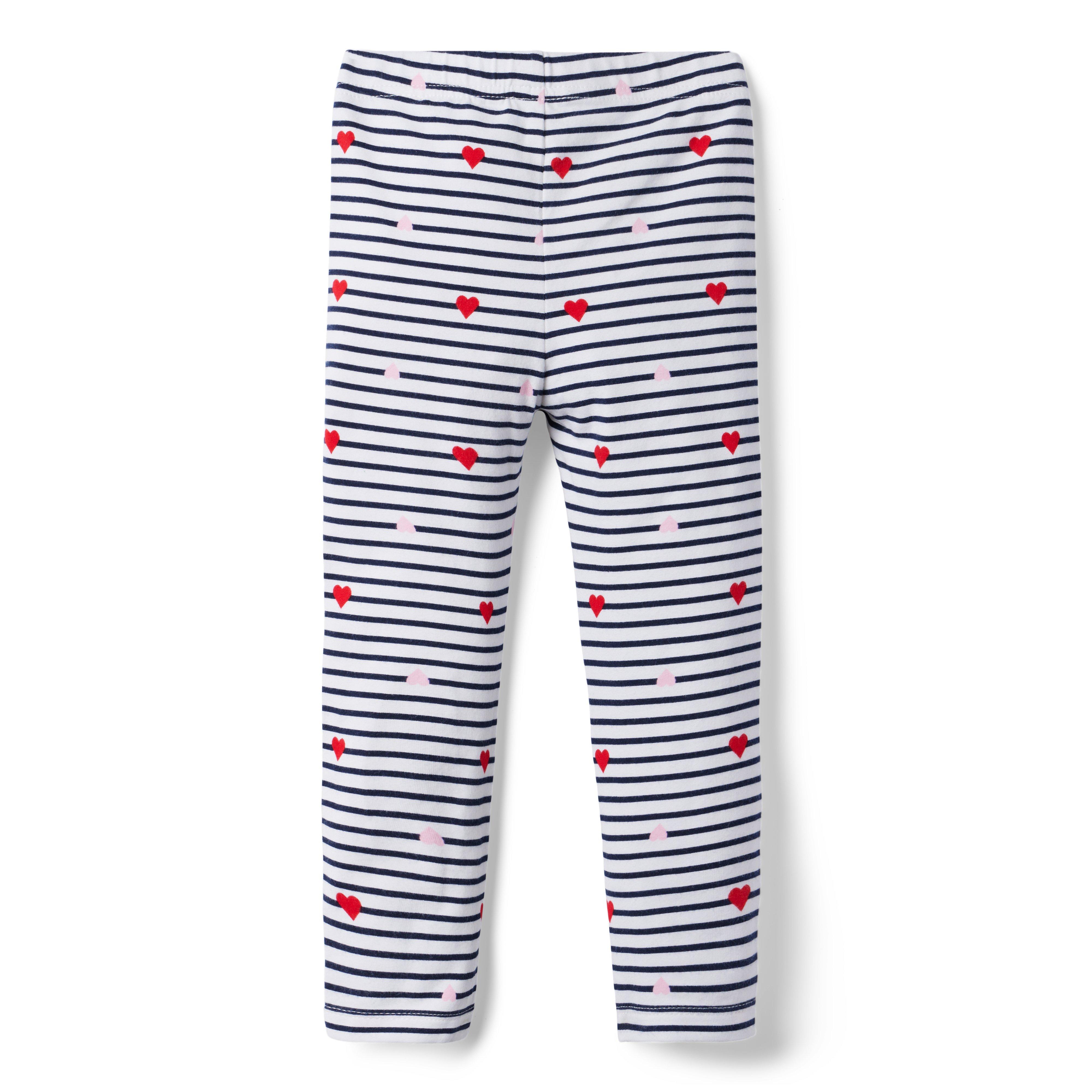 Striped Heart Print Legging image number 1