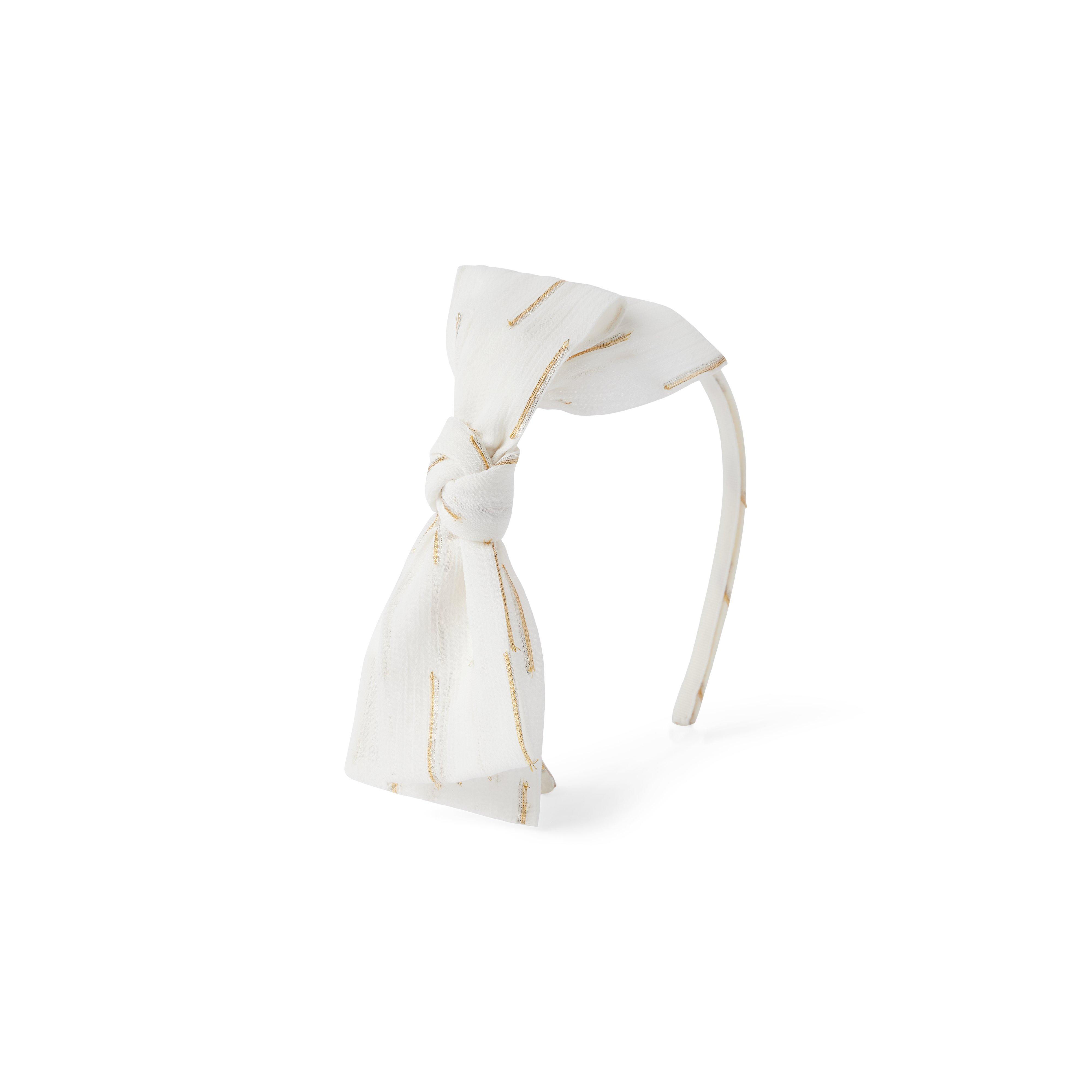 Metallic Chiffon Bow Headband image number 0