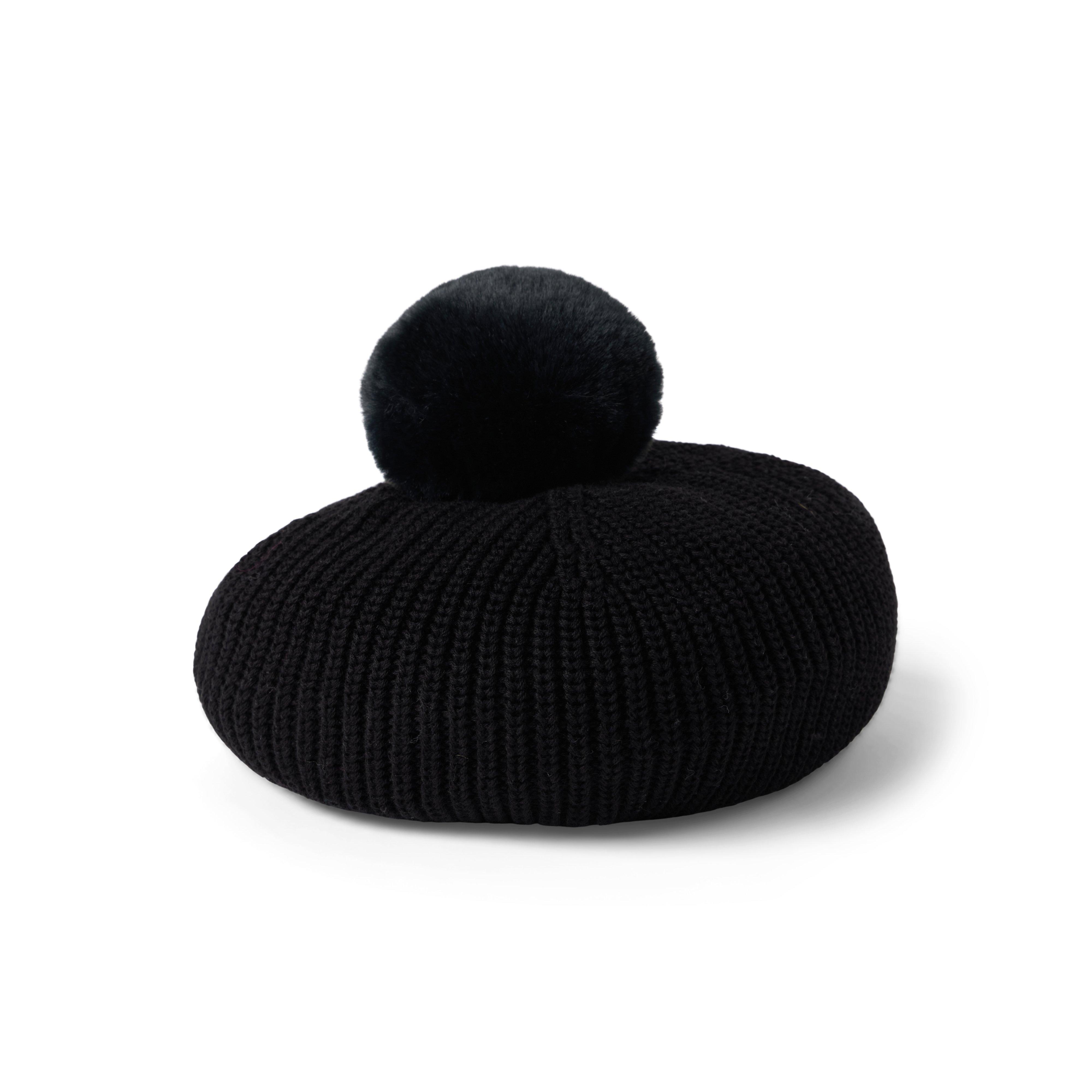 Faux Fur Pom Sweater Beret image number 0