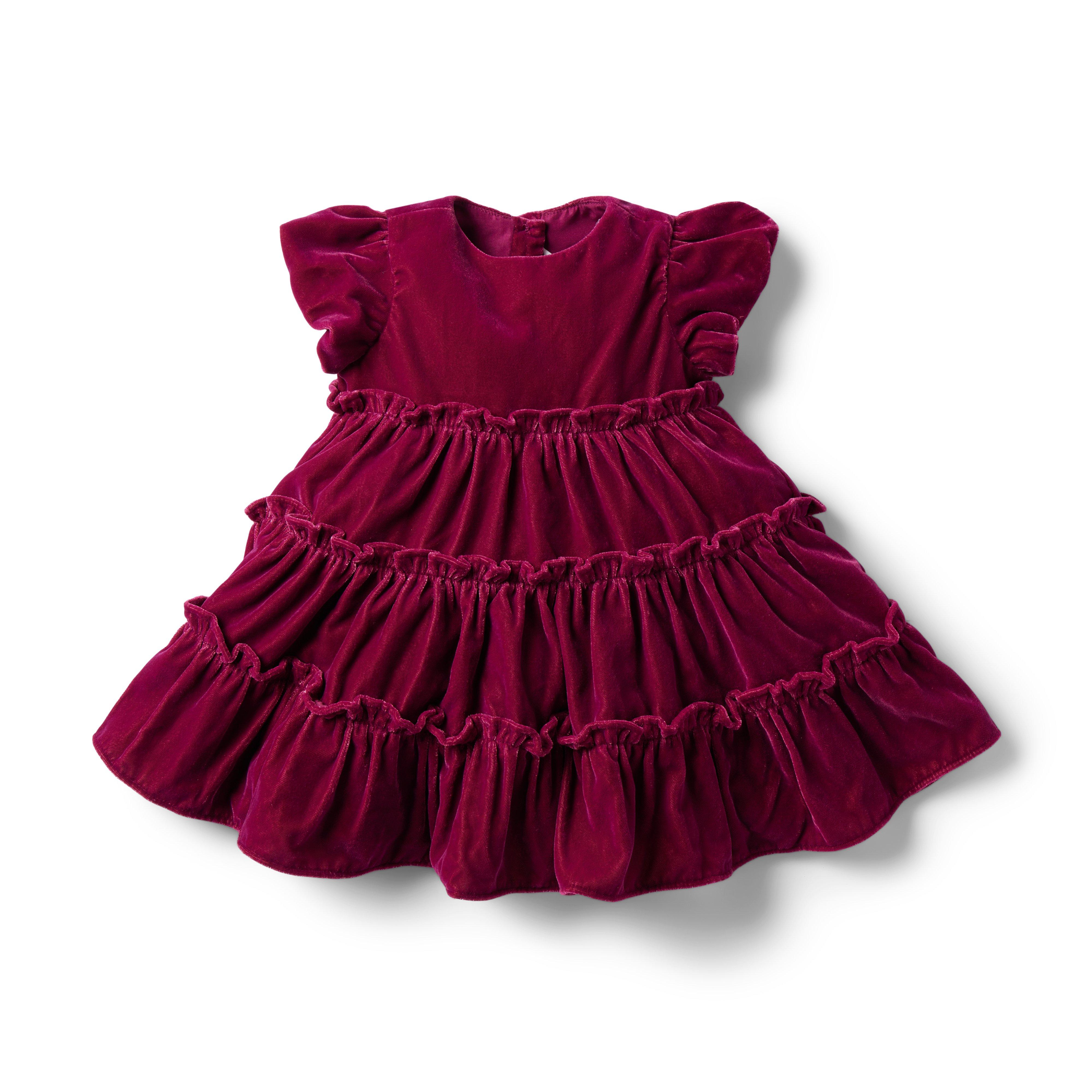 Baby Tiered Velvet Dress image number 0