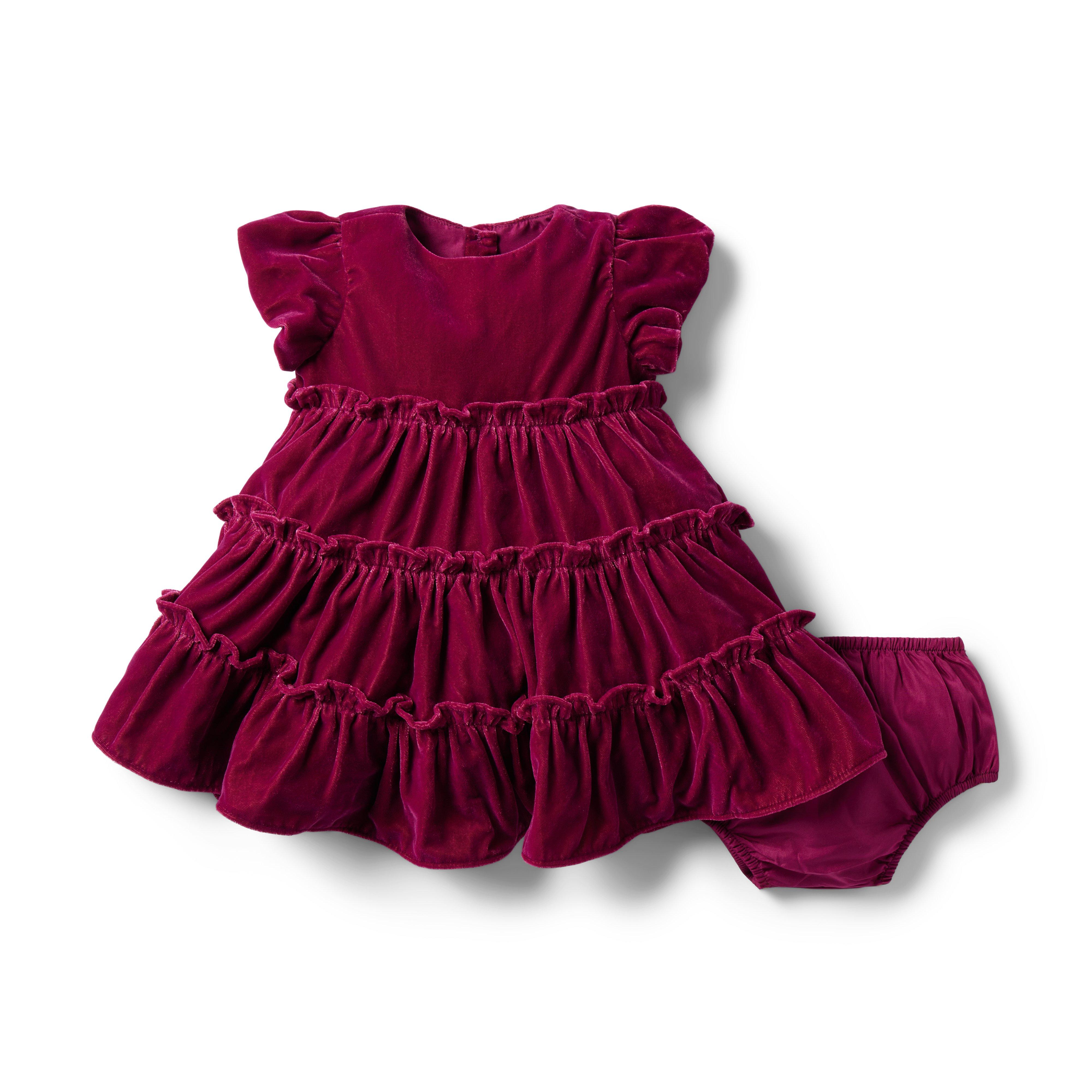 Baby Tiered Velvet Dress image number 3