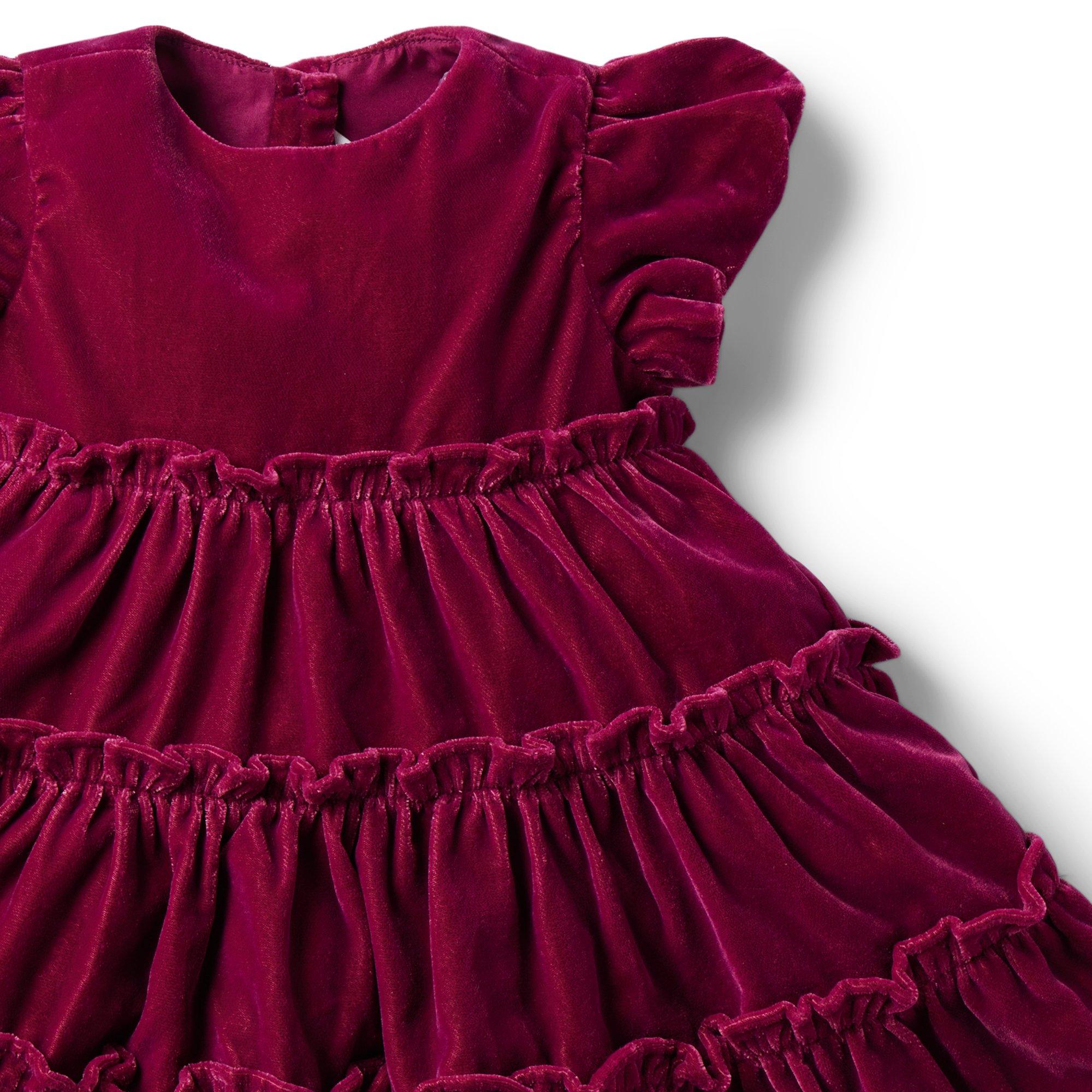 Baby Tiered Velvet Dress image number 4