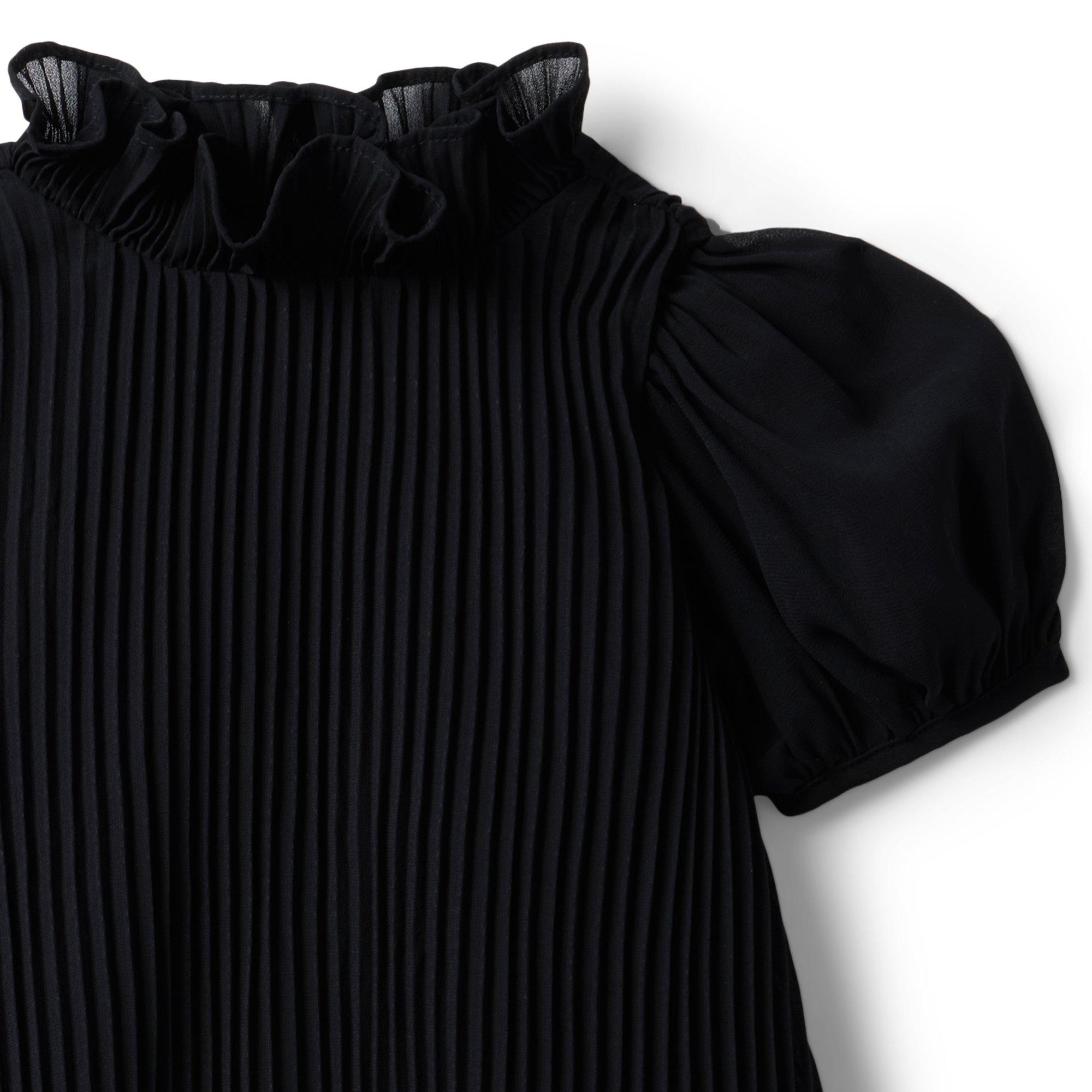 Pleated Chiffon Puff Sleeve Dress image number 3