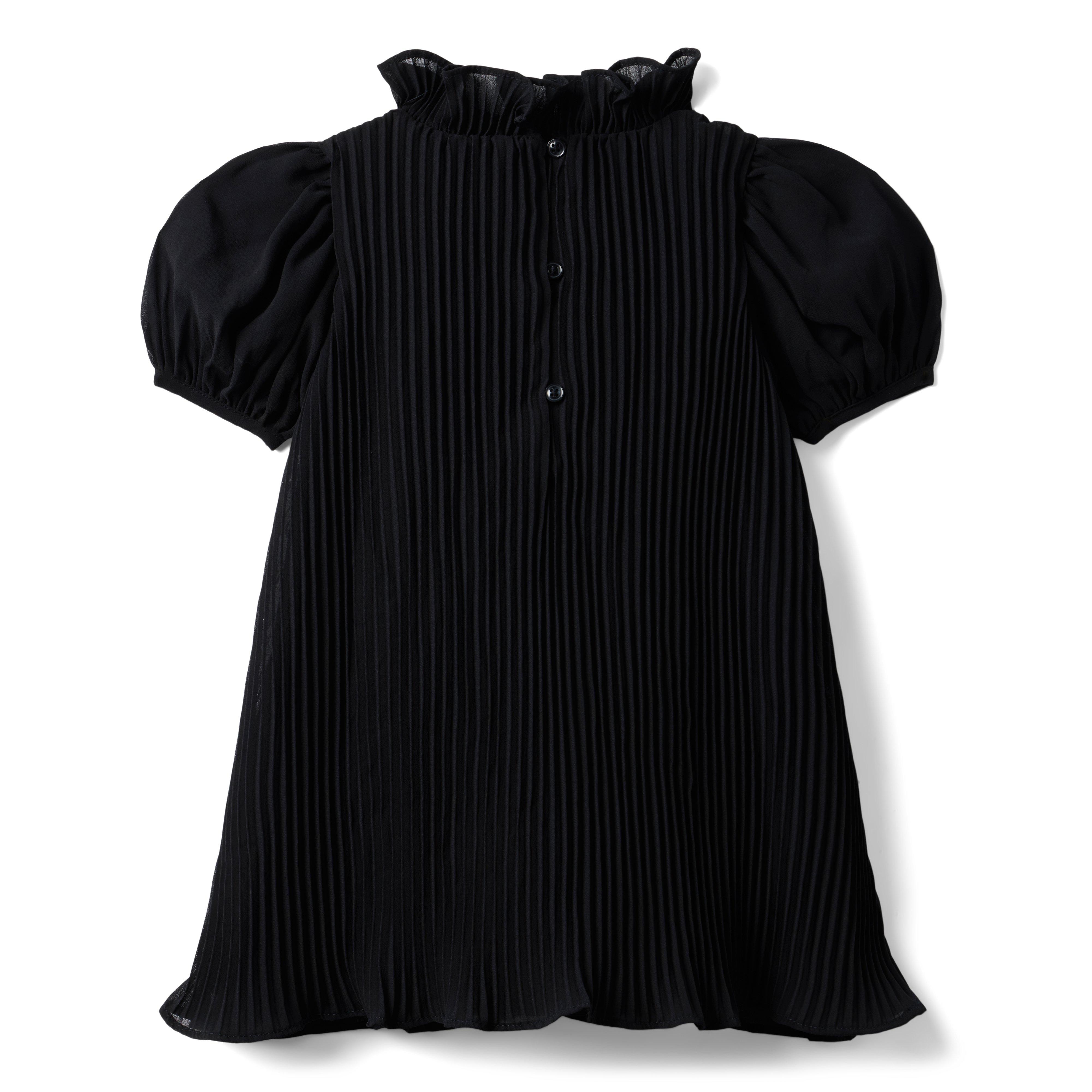 Pleated Chiffon Puff Sleeve Dress image number 1