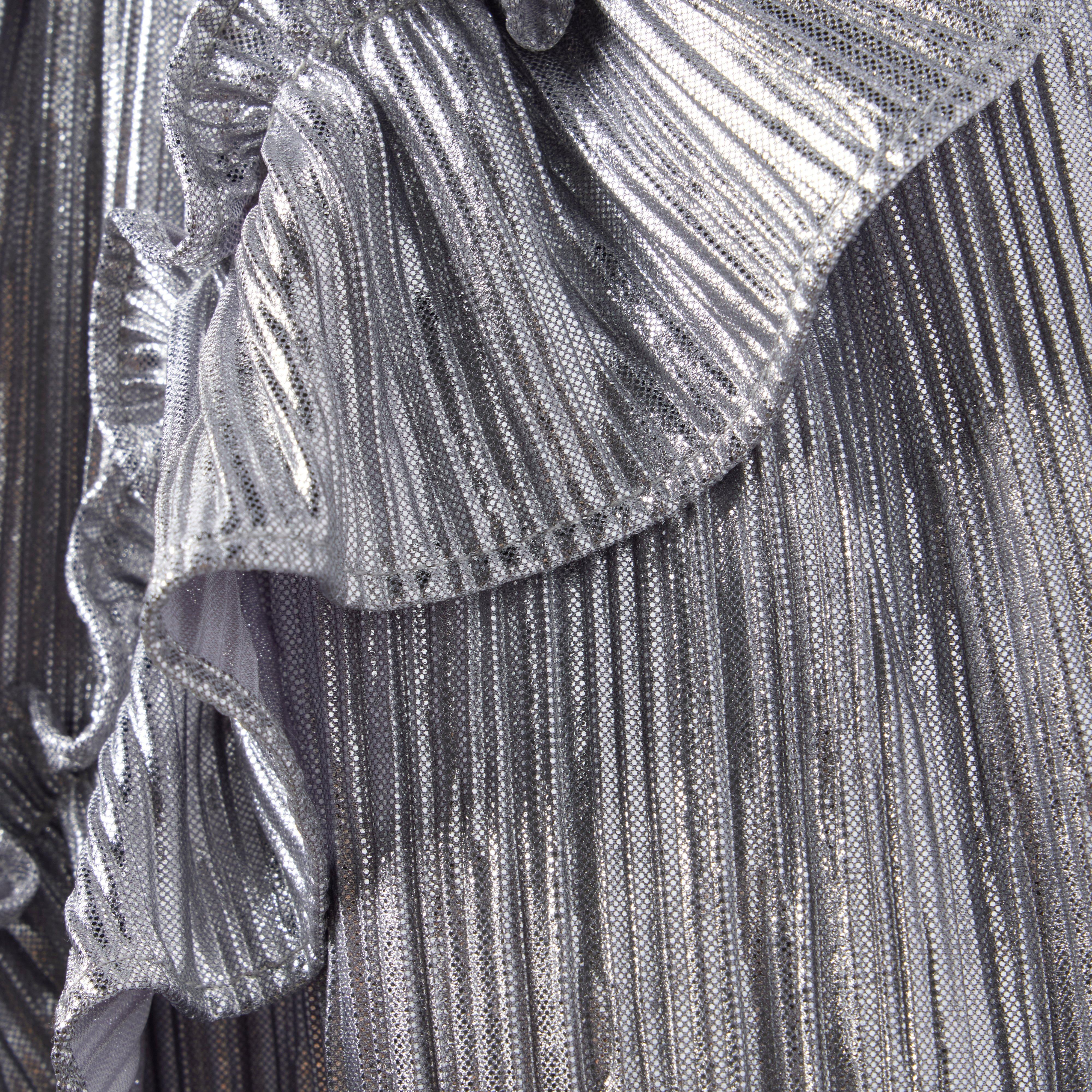 Metallic Plisse Ruffle Dress image number 2