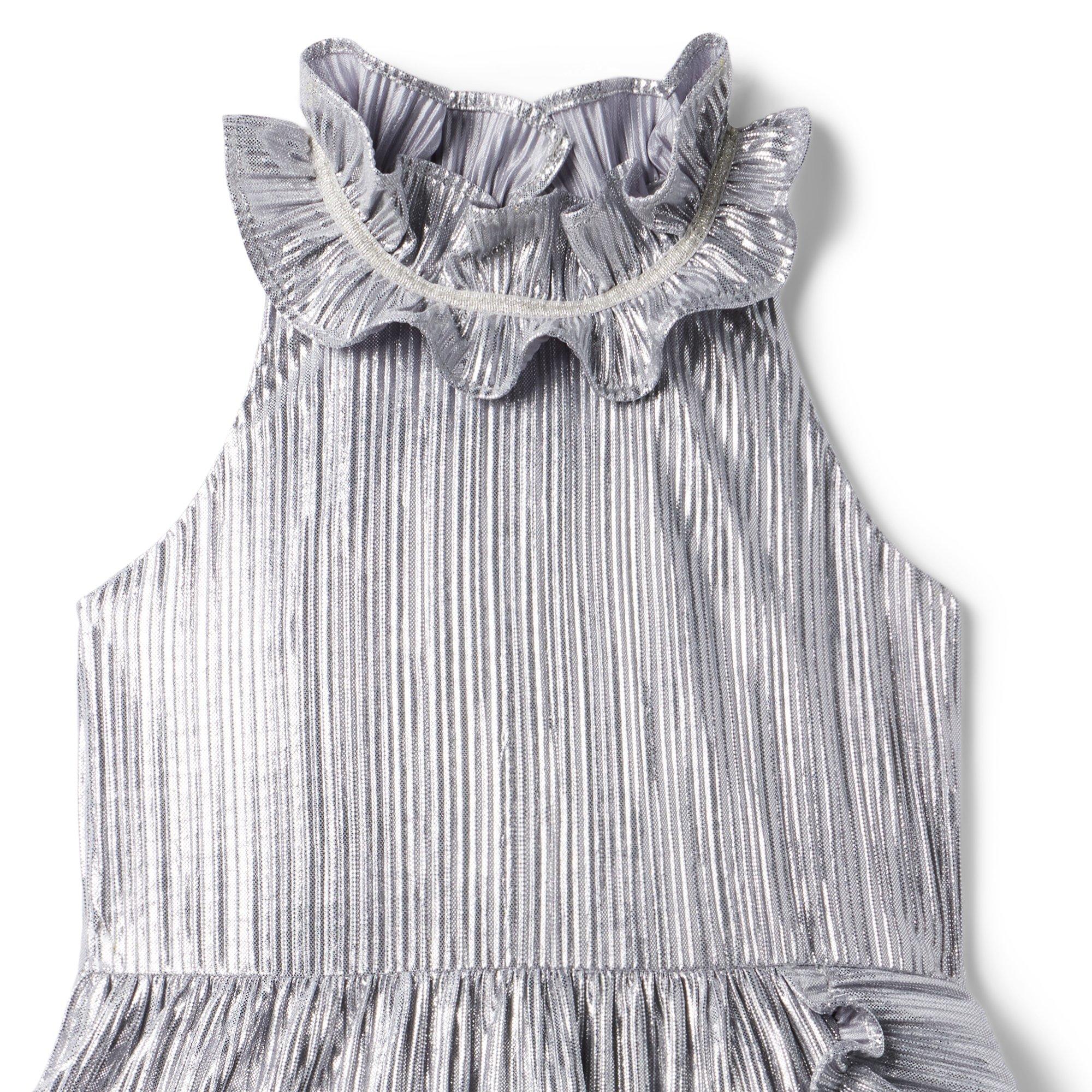 Metallic Plisse Ruffle Dress image number 3