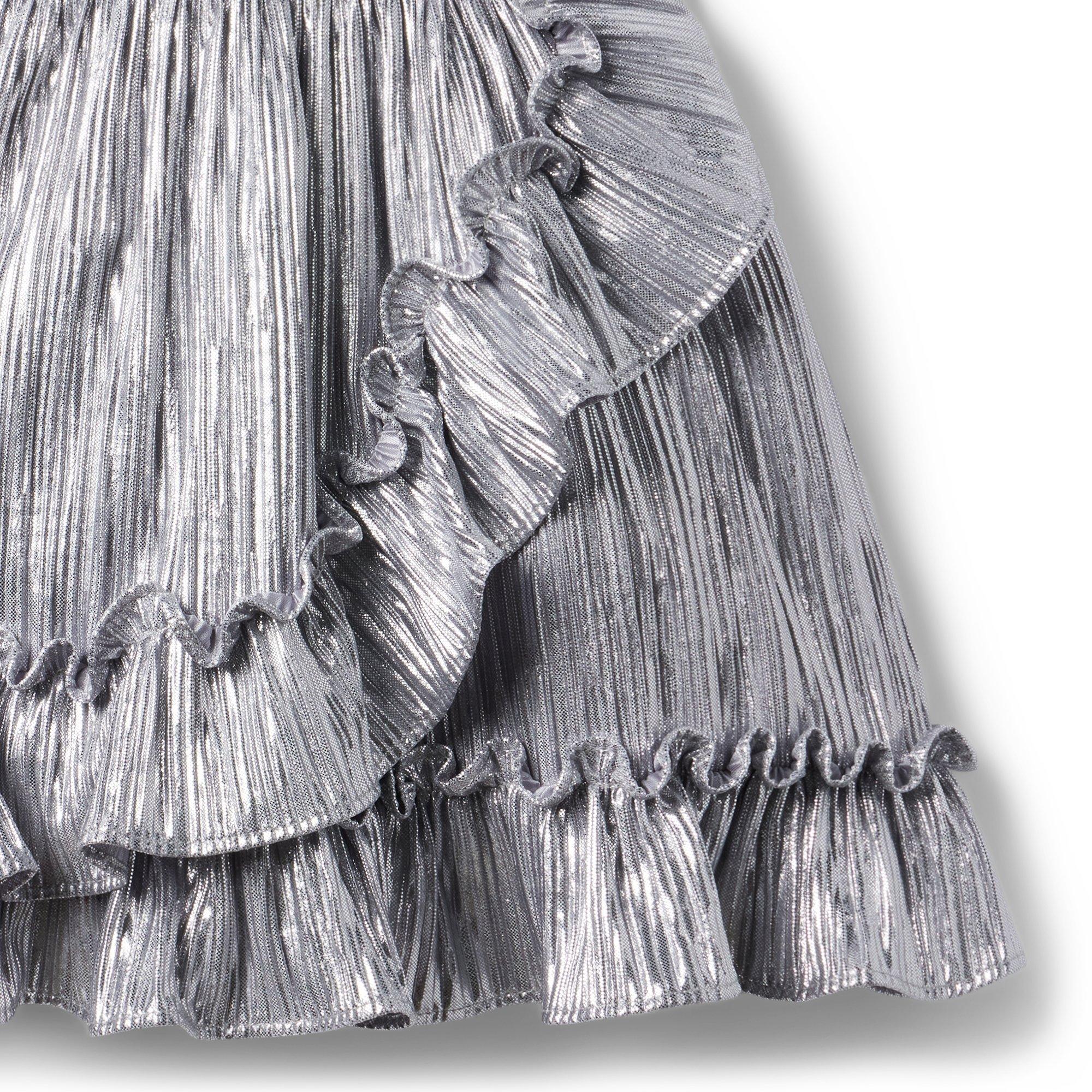 Metallic Plisse Ruffle Dress image number 4