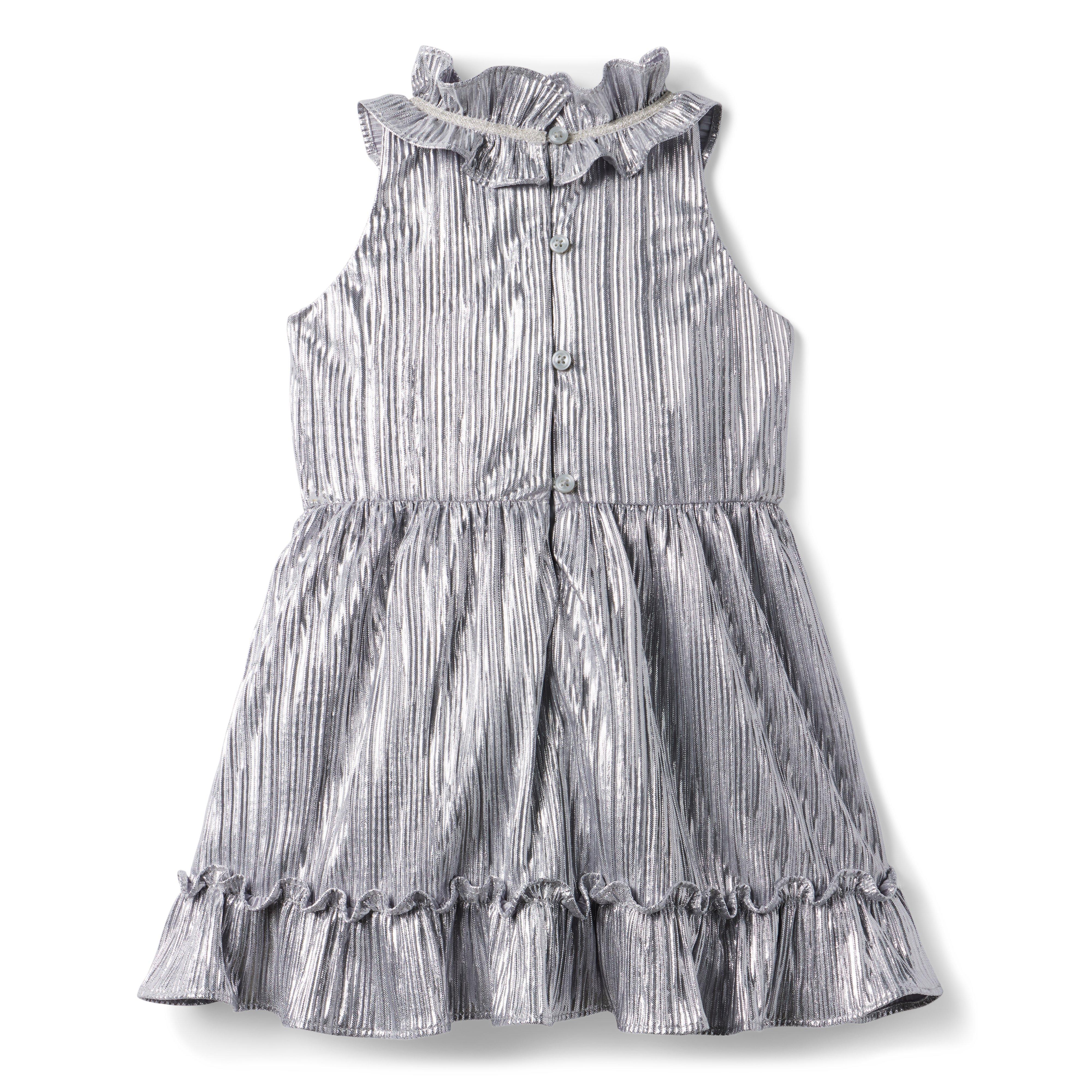 Metallic Plisse Ruffle Dress image number 1