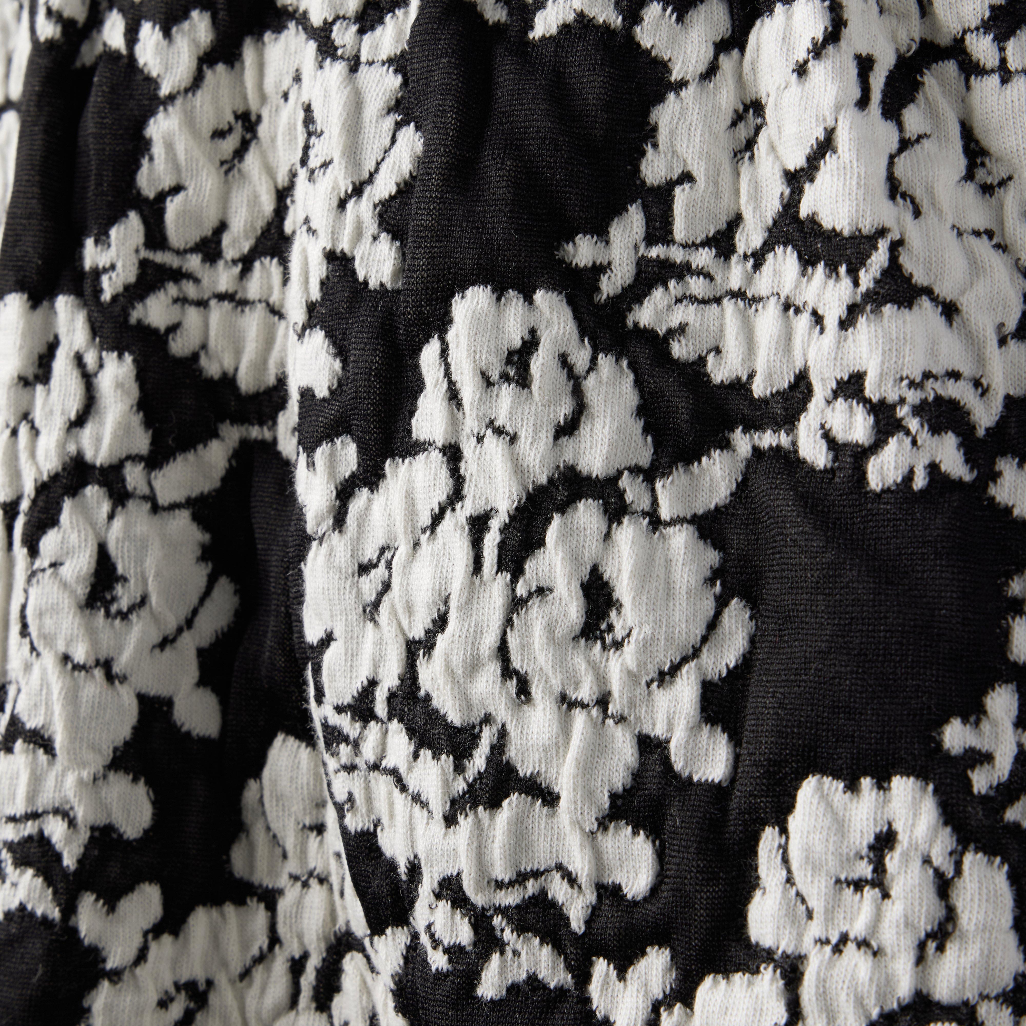 Faux Fur Floral Jacquard Dress image number 5