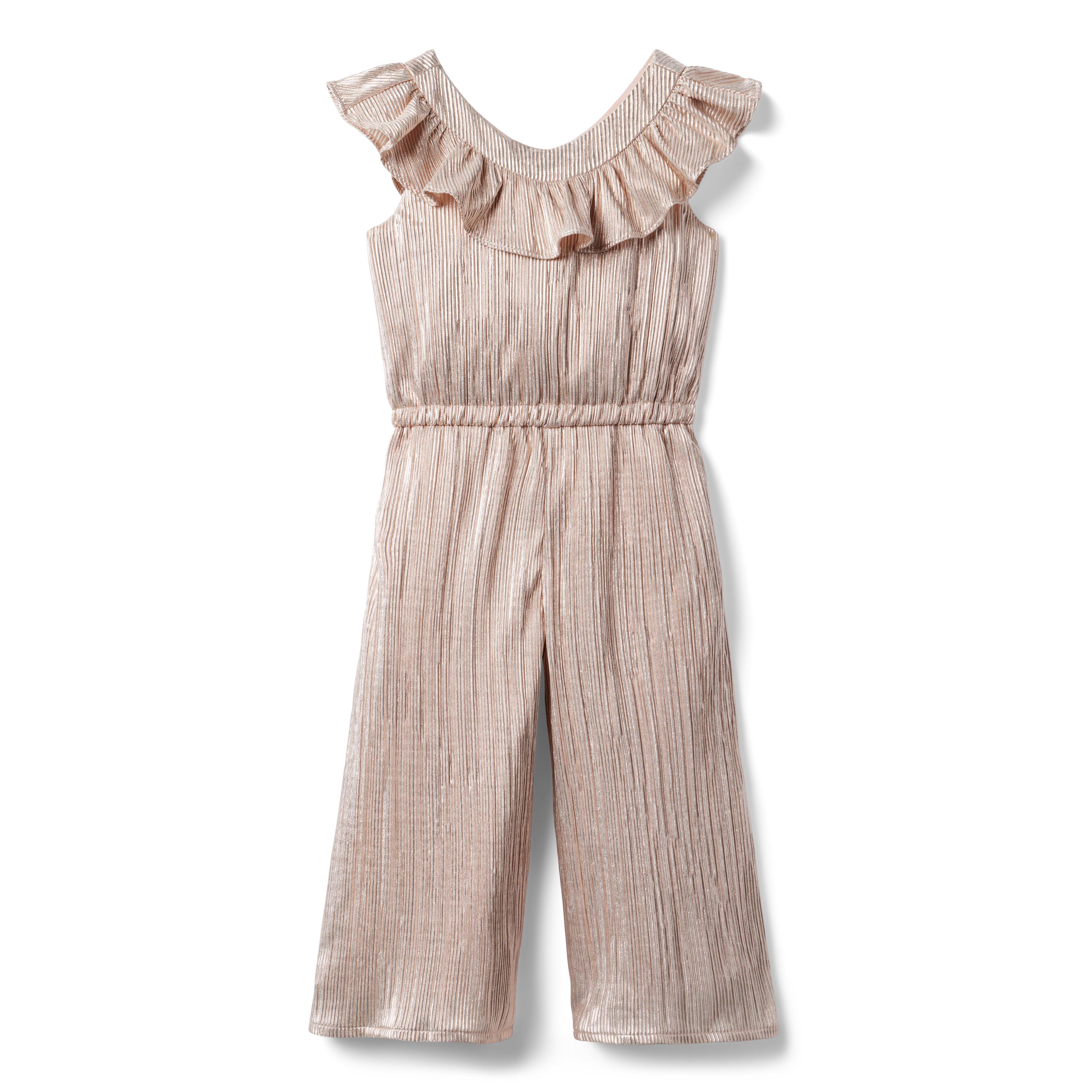 Metallic Plisse Ruffle Jumpsuit image number 0
