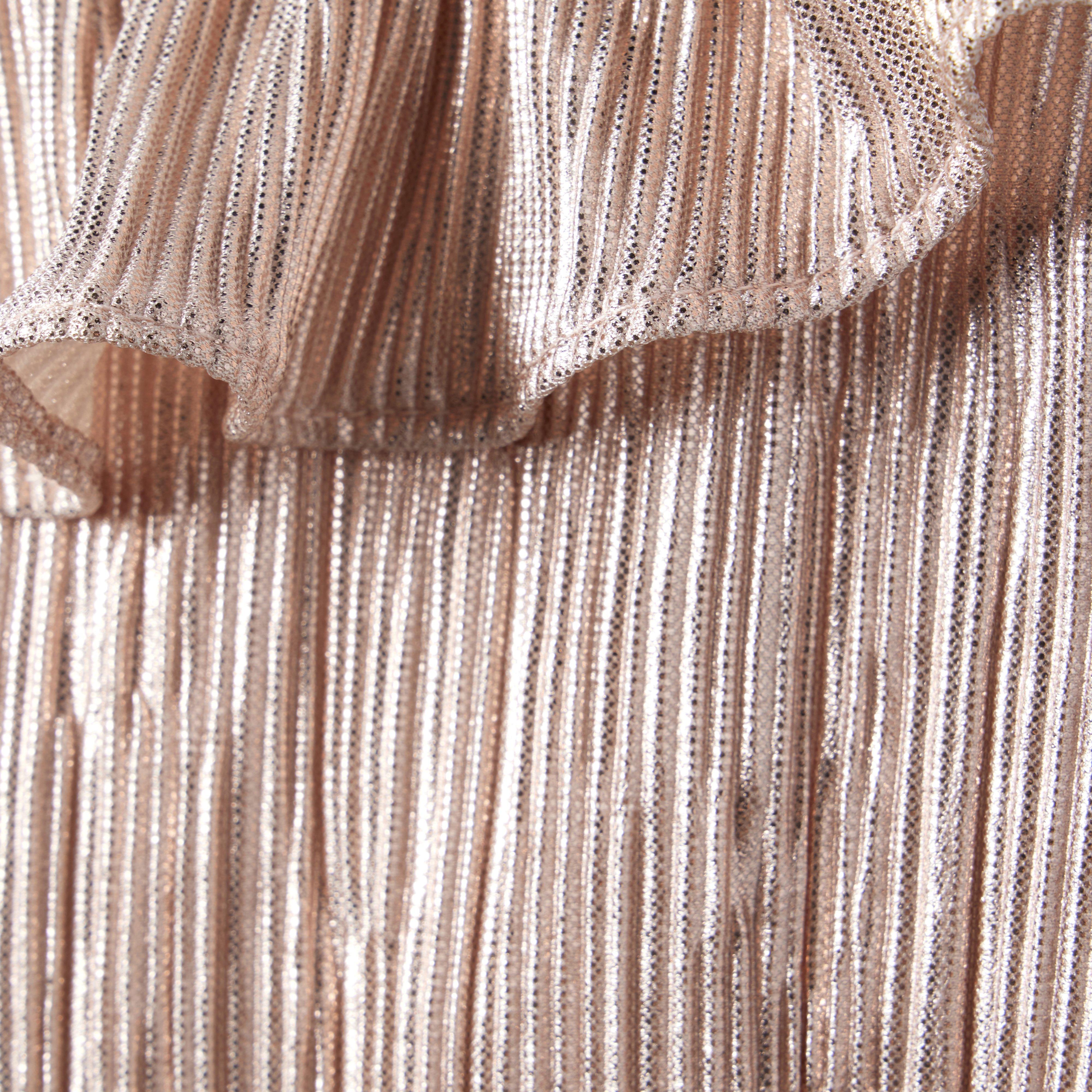 Metallic Plisse Ruffle Jumpsuit image number 2