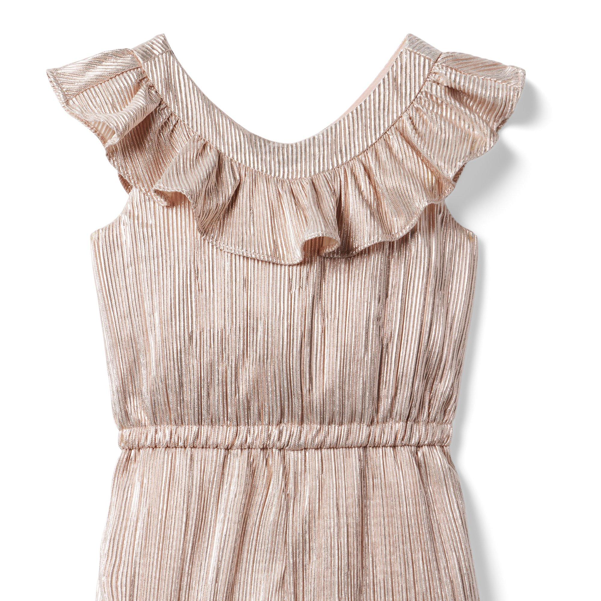 Metallic Plisse Ruffle Jumpsuit image number 3